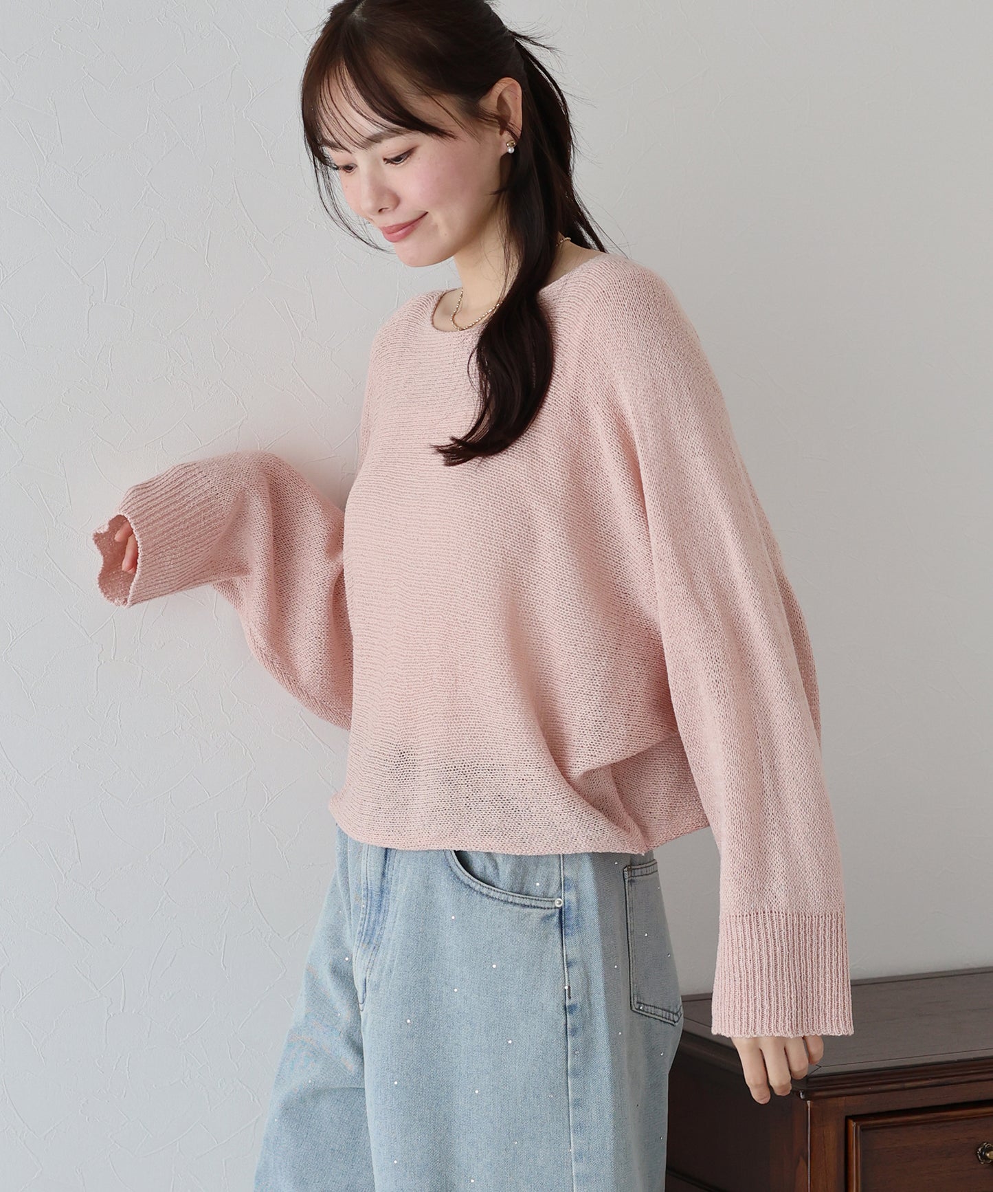 【TIME SALE】メッシュドルマンニット