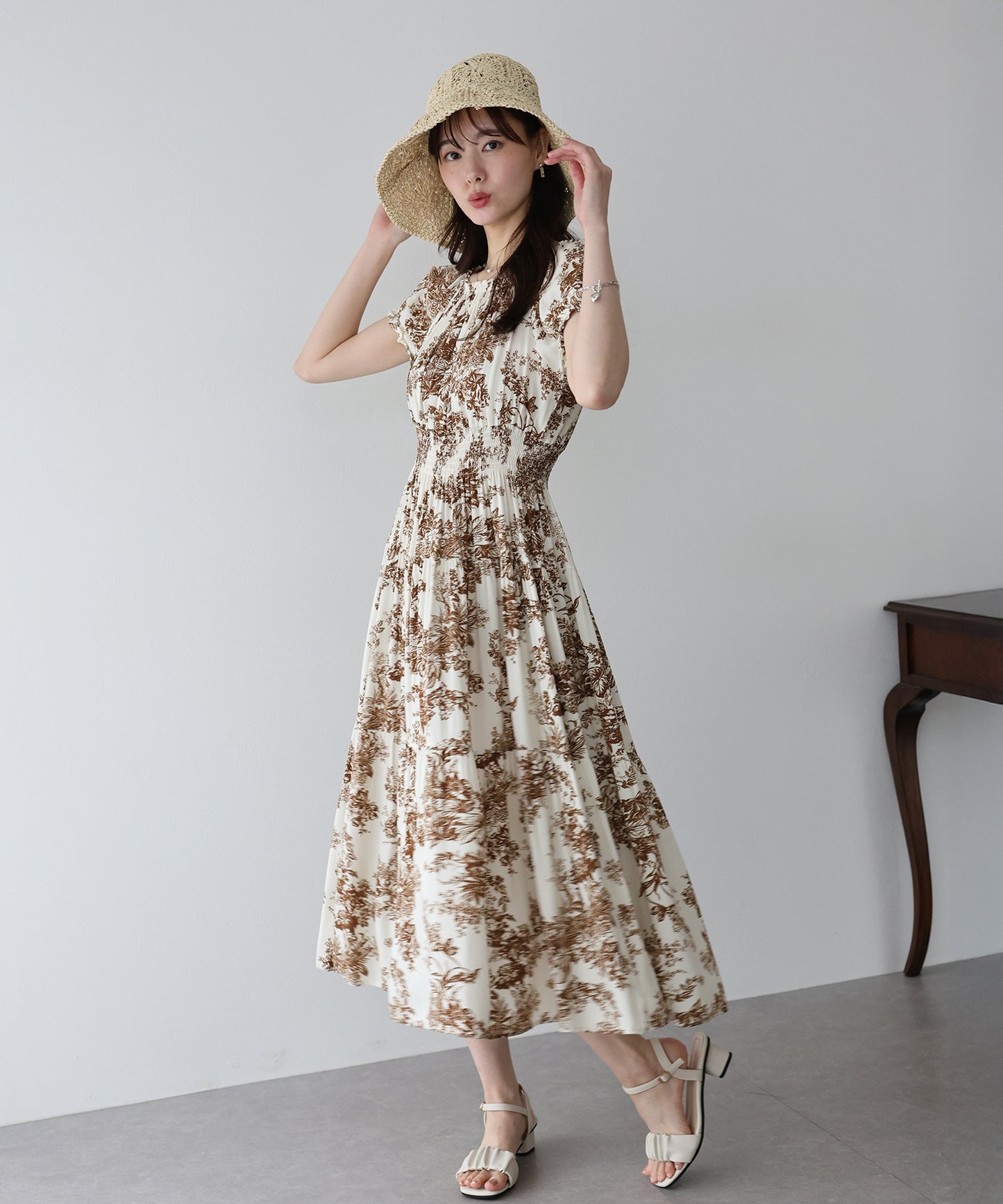 【TIME SALE】アソート柄2WAYオフショルワンピース