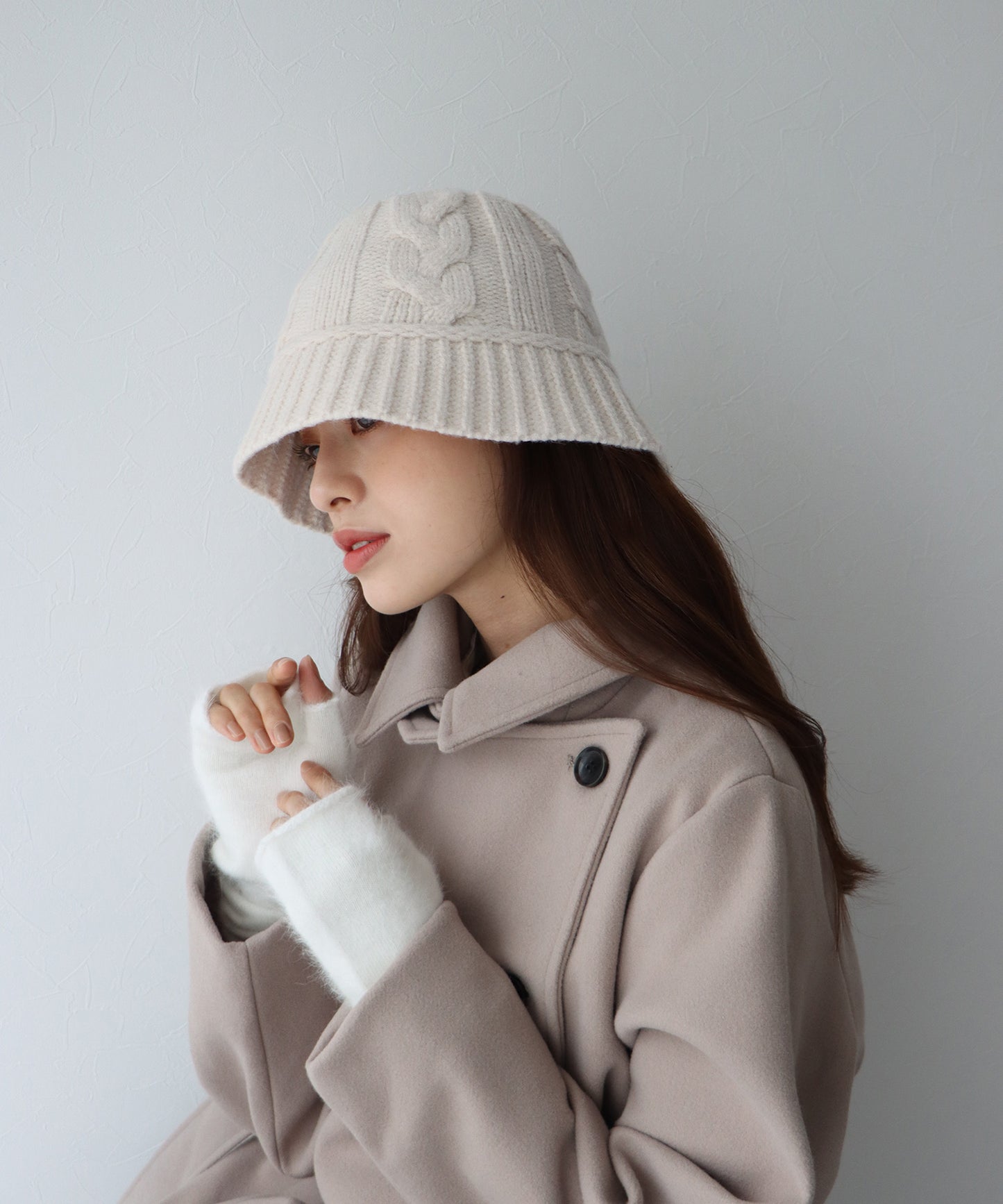 【SALE】ケーブルニットバケットハット