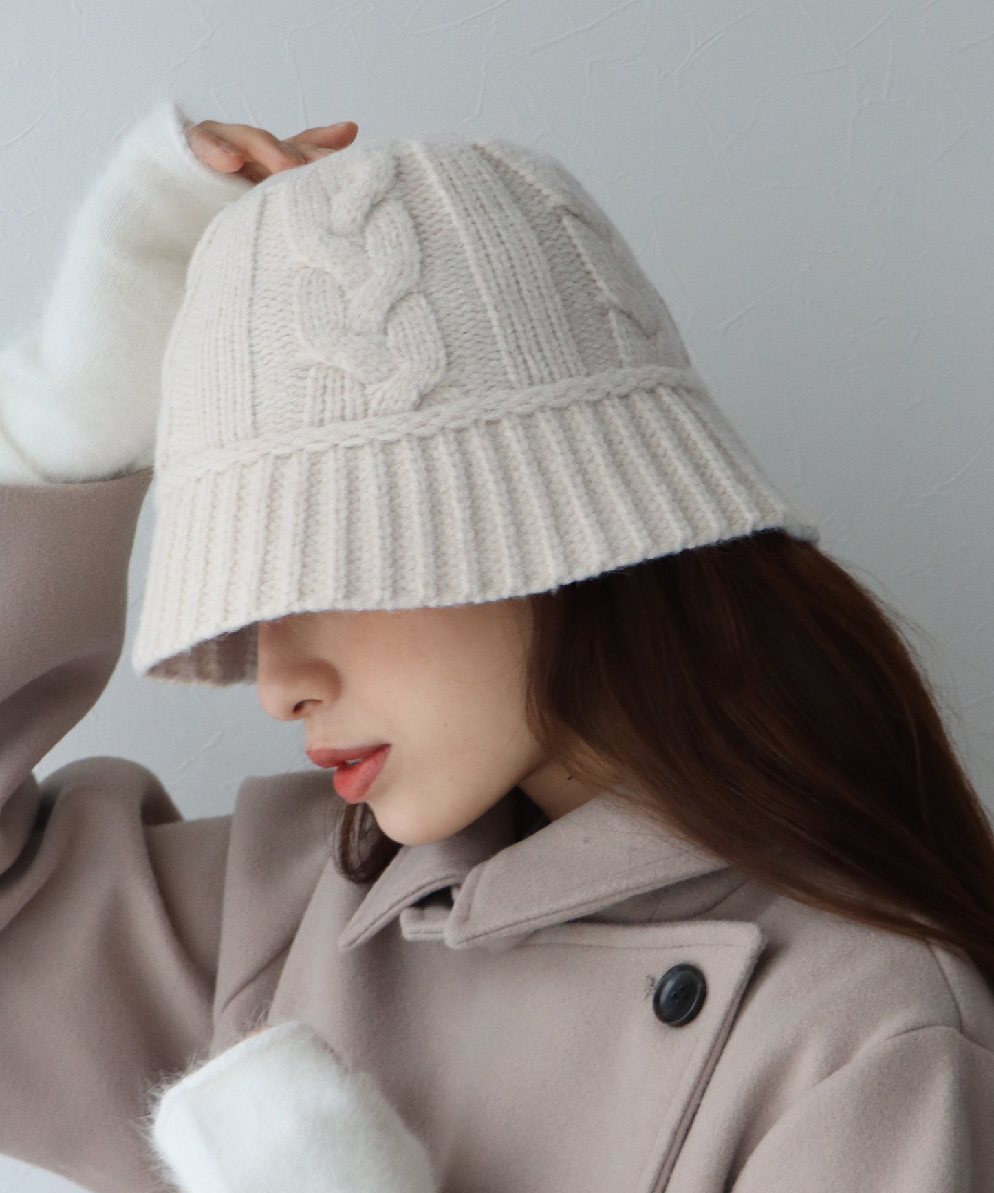 【SALE】ケーブルニットバケットハット
