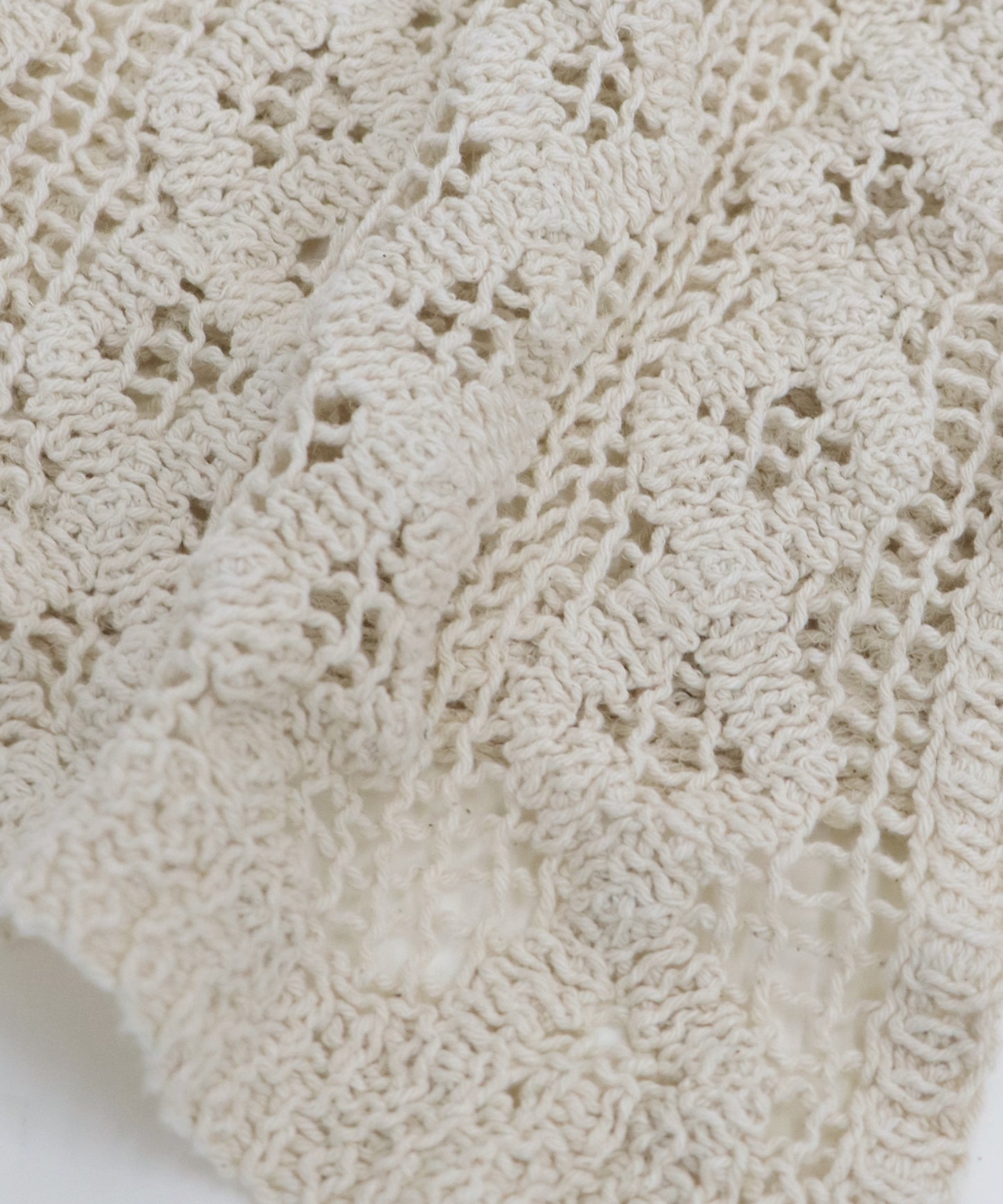 【TIME SALE】クロシェレースリボン半袖カーディガン