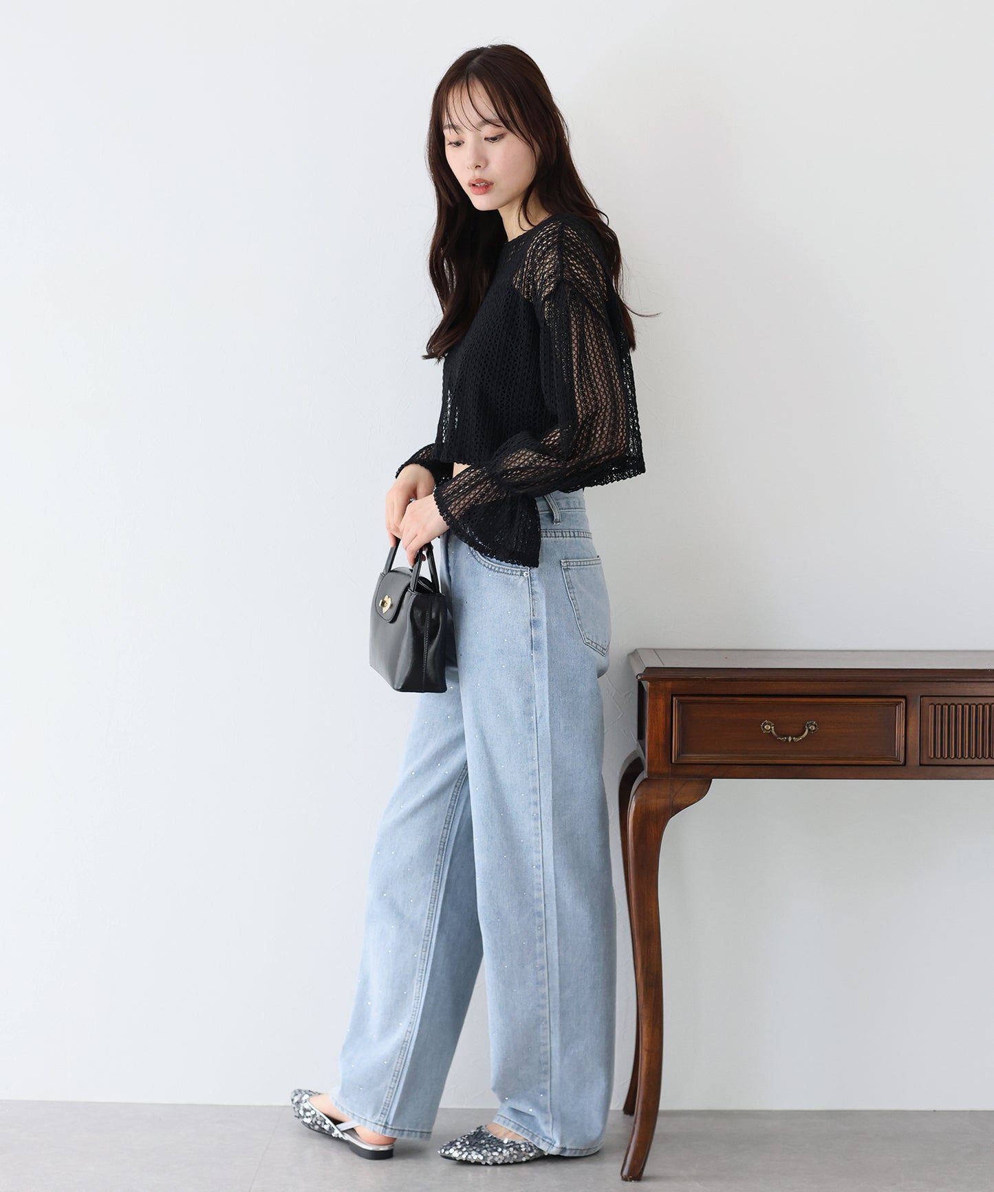 【SALE】2WAYリボンレースカーディガン