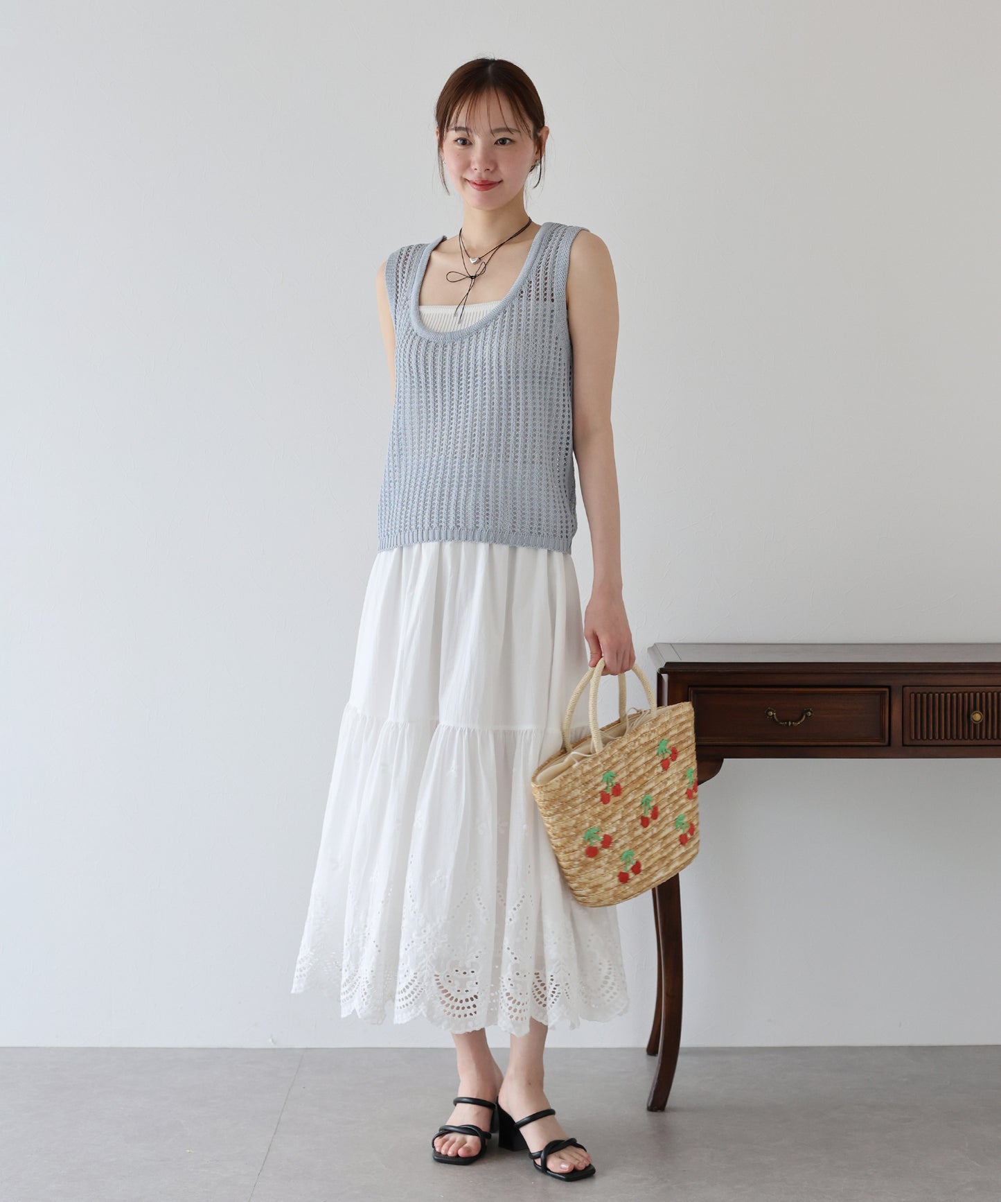 【TIME SALE】コットンレースティアードスカート