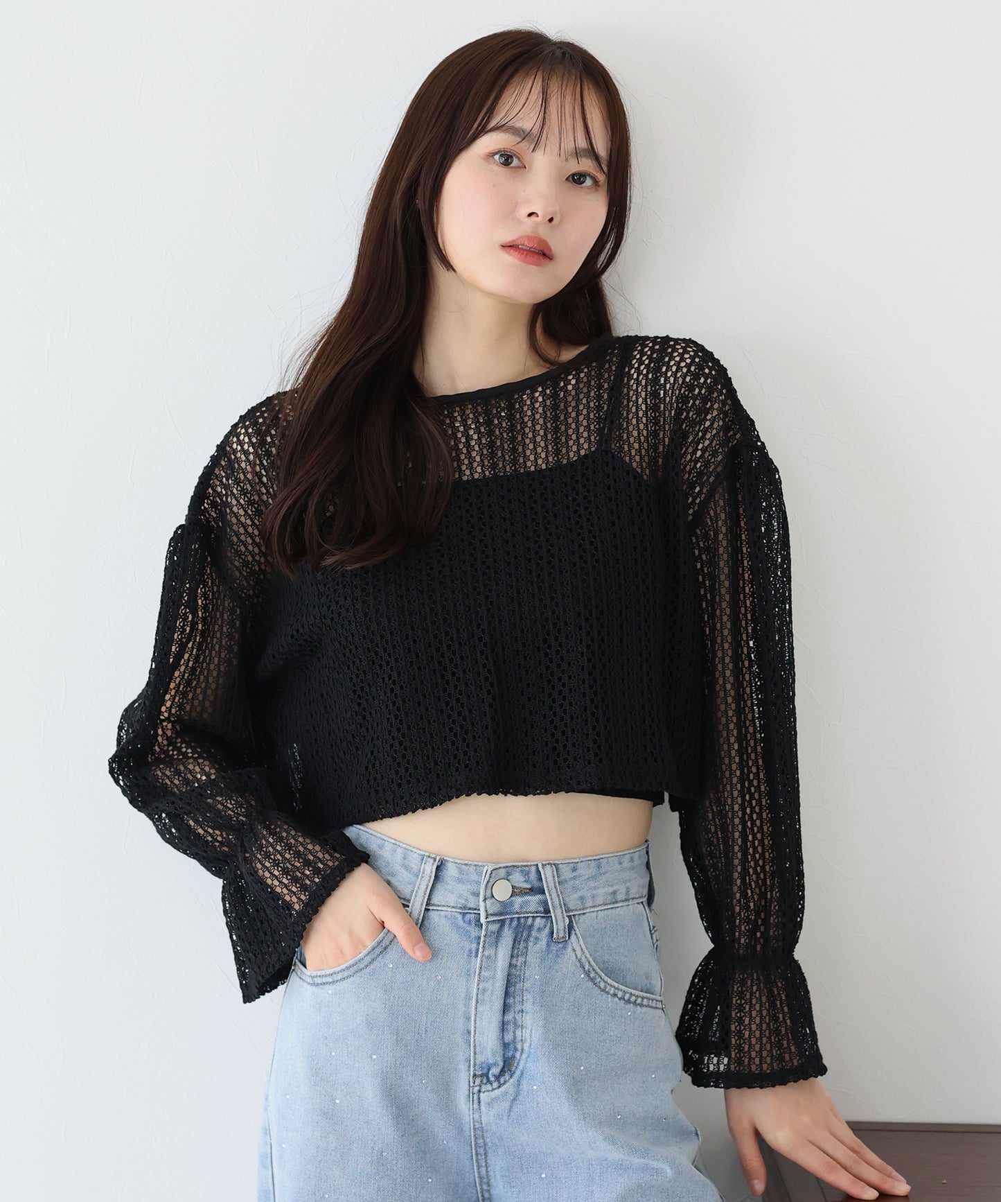 【SALE】2WAYリボンレースカーディガン
