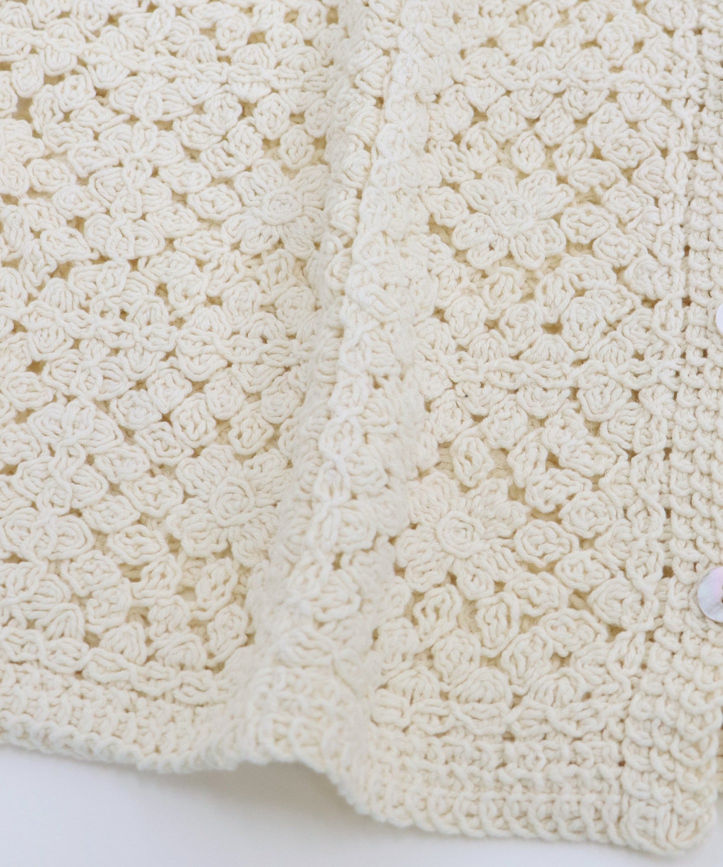 衿付きクロシェレースカーディガン