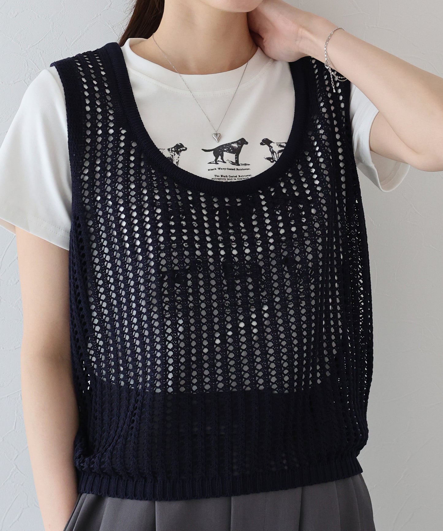 【SALE】バックリボンメッシュベスト【ネコポス】