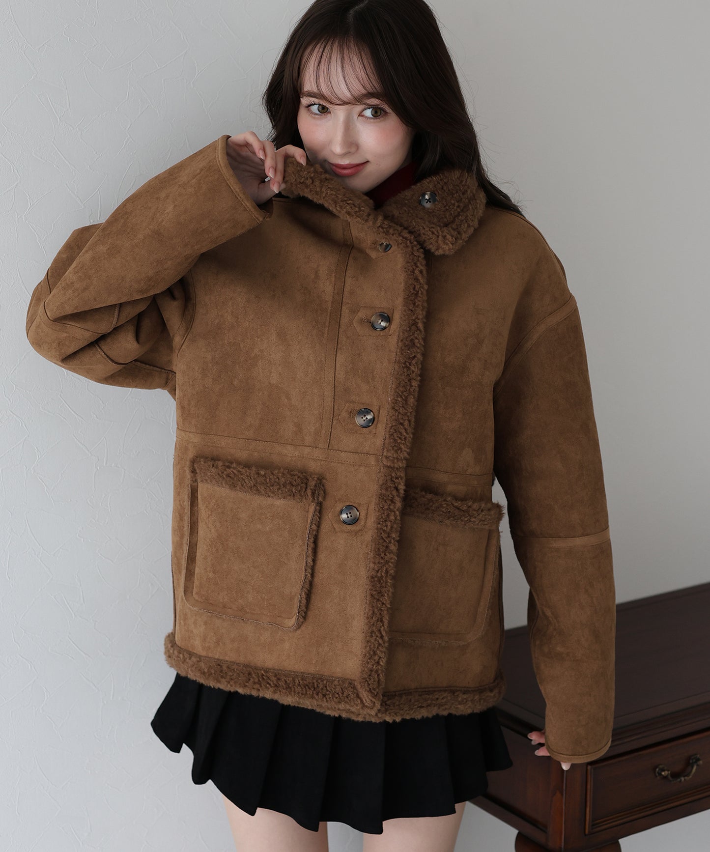 【早割5%OFF】リバーシブルボアムートンコート