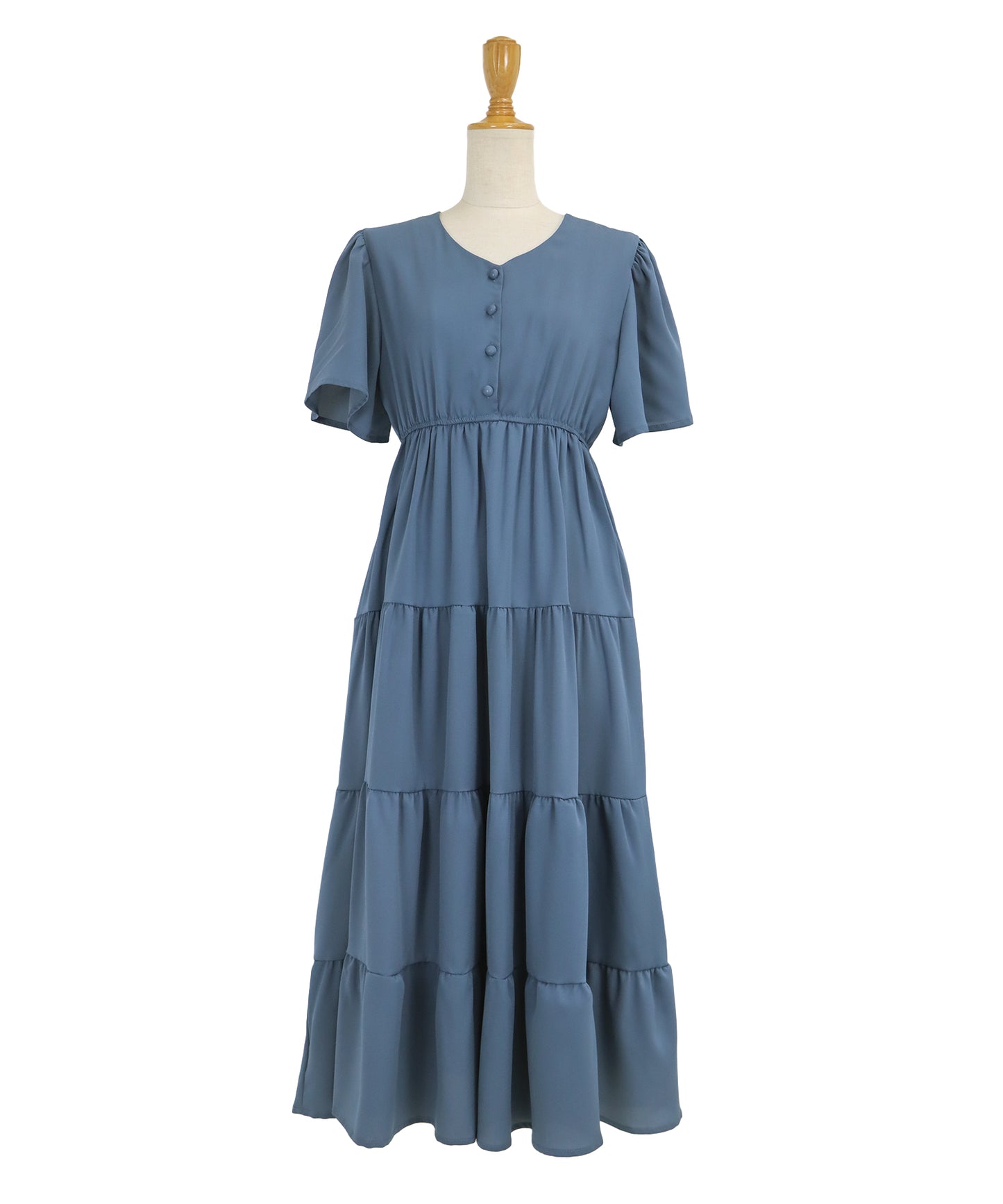 【SALE】フレアスリーブティアードワンピース