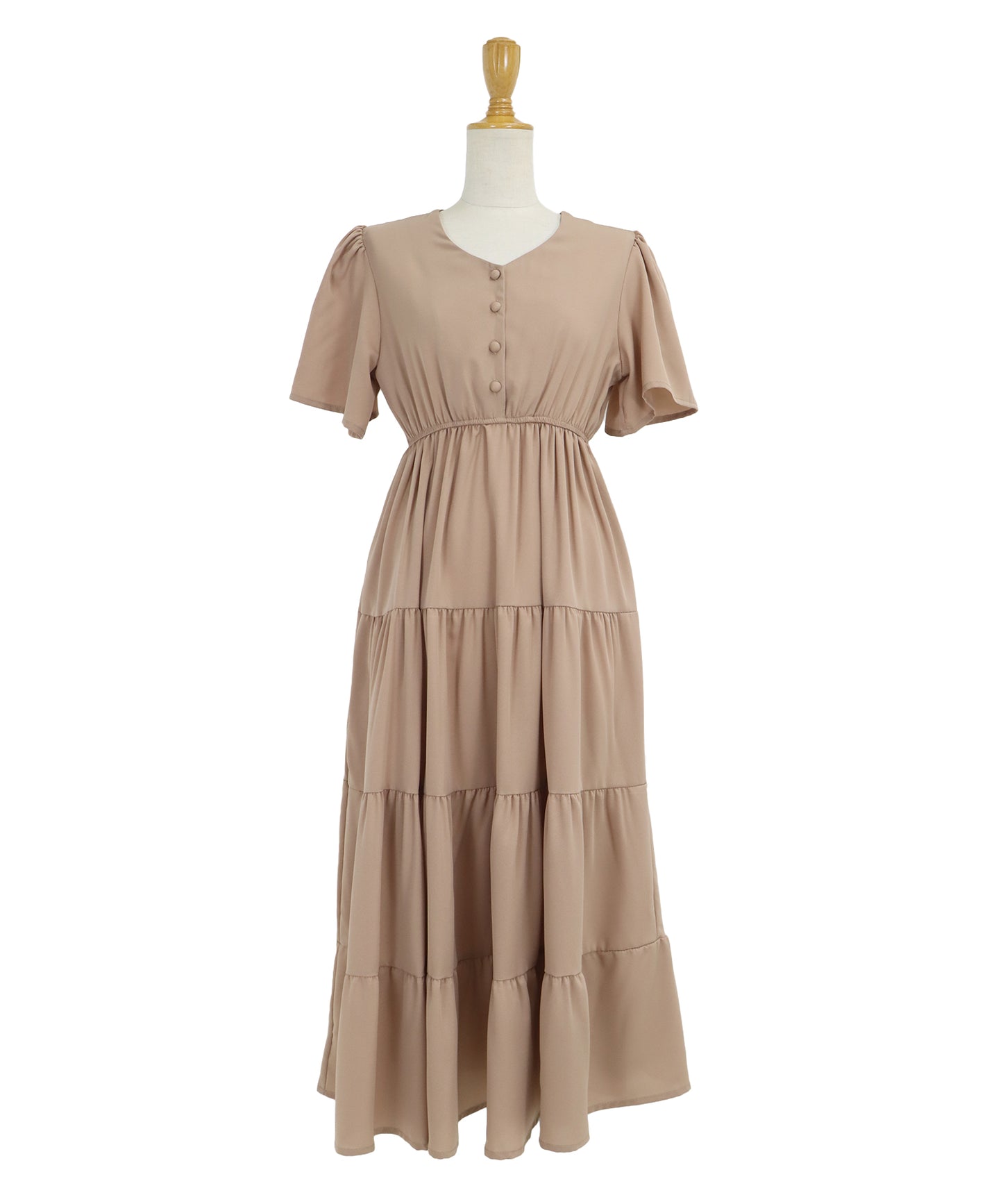 【SALE】フレアスリーブティアードワンピース