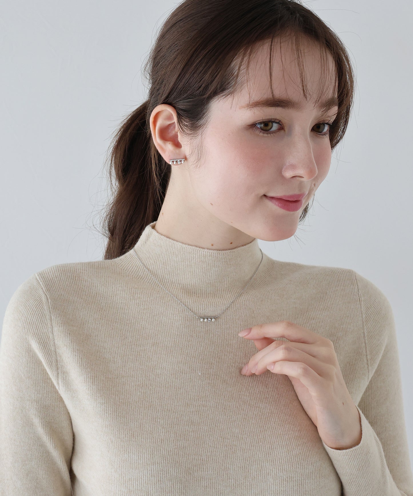 【早割5%OFF】パールビジューバーネックレス / ニッケルフリー【ネコポス】