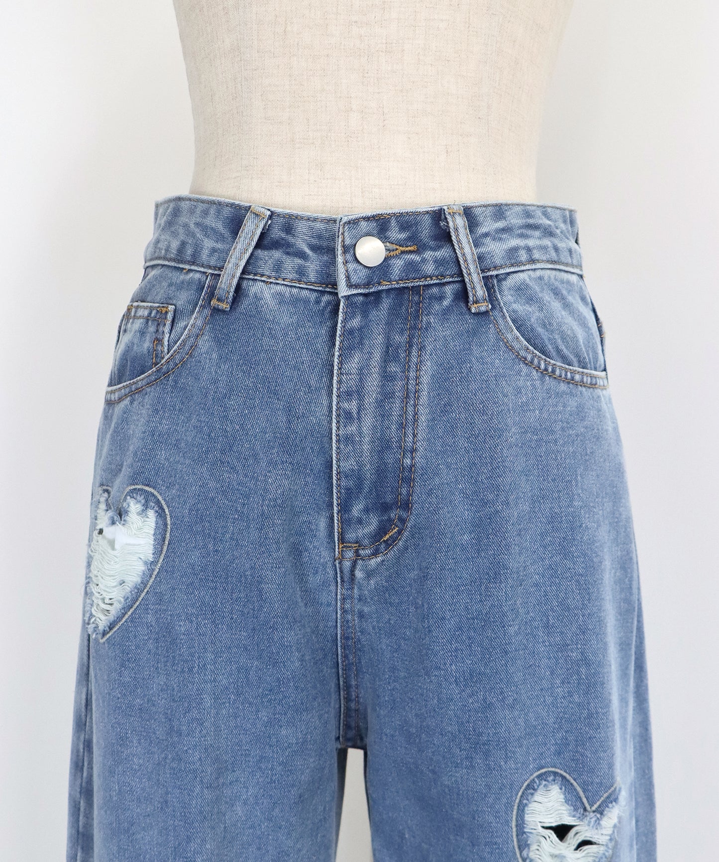 【SALE】ハートダメージデニムパンツ
