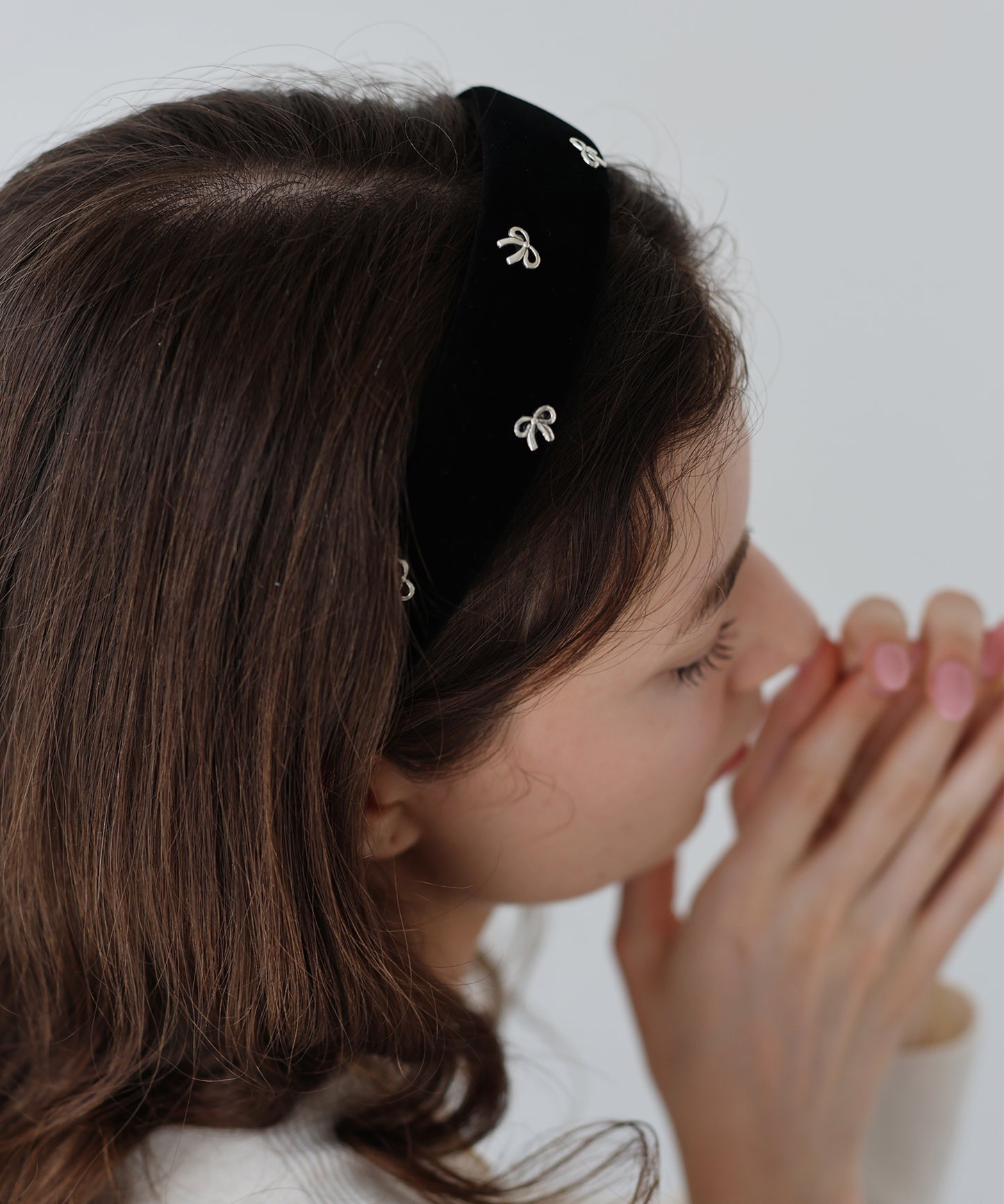 リボンモチーフベロアカチューシャ