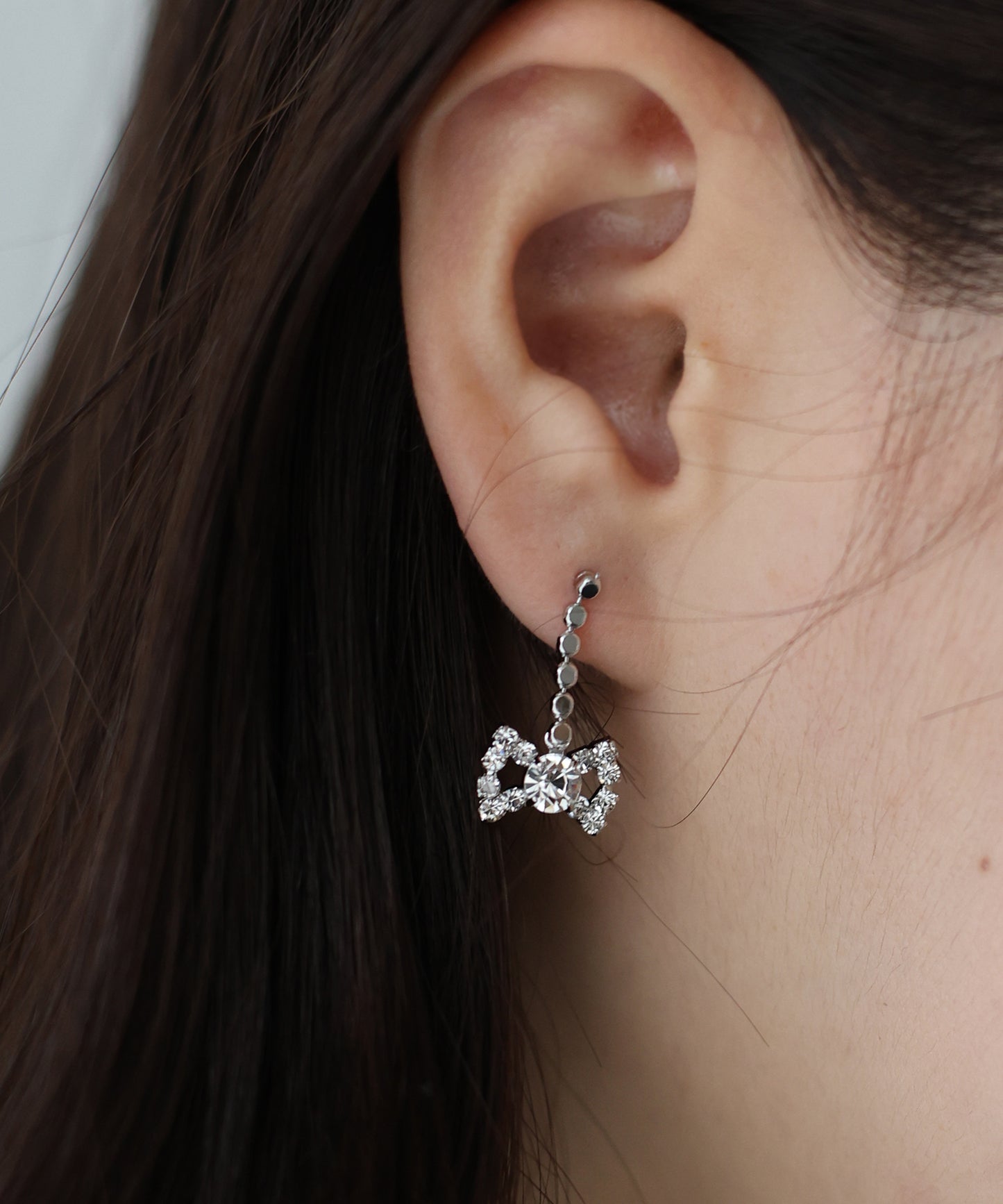 ビジューリボンペタルピアス【ネコポス】