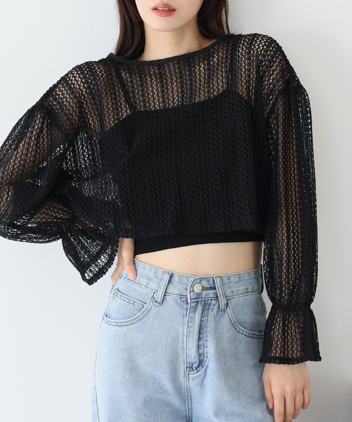 【SALE】2WAYリボンレースカーディガン