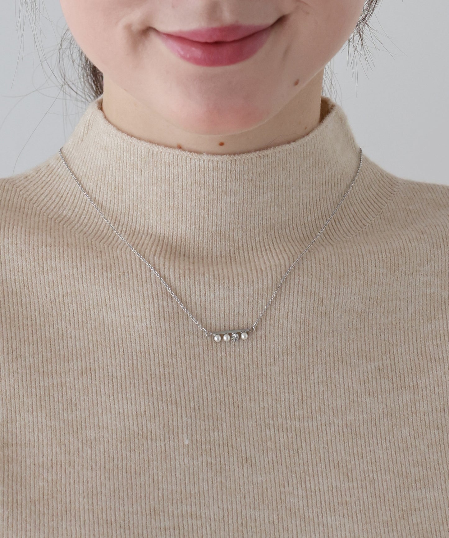 【早割5%OFF】パールビジューバーネックレス / ニッケルフリー【ネコポス】