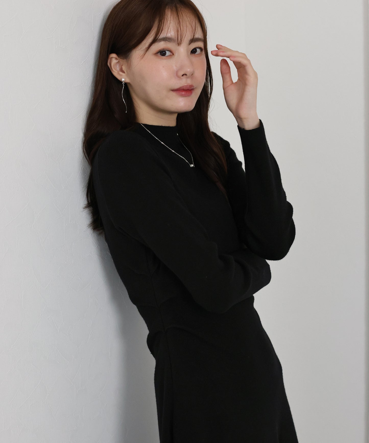 【早割5%OFF】サイドタックニットワンピース