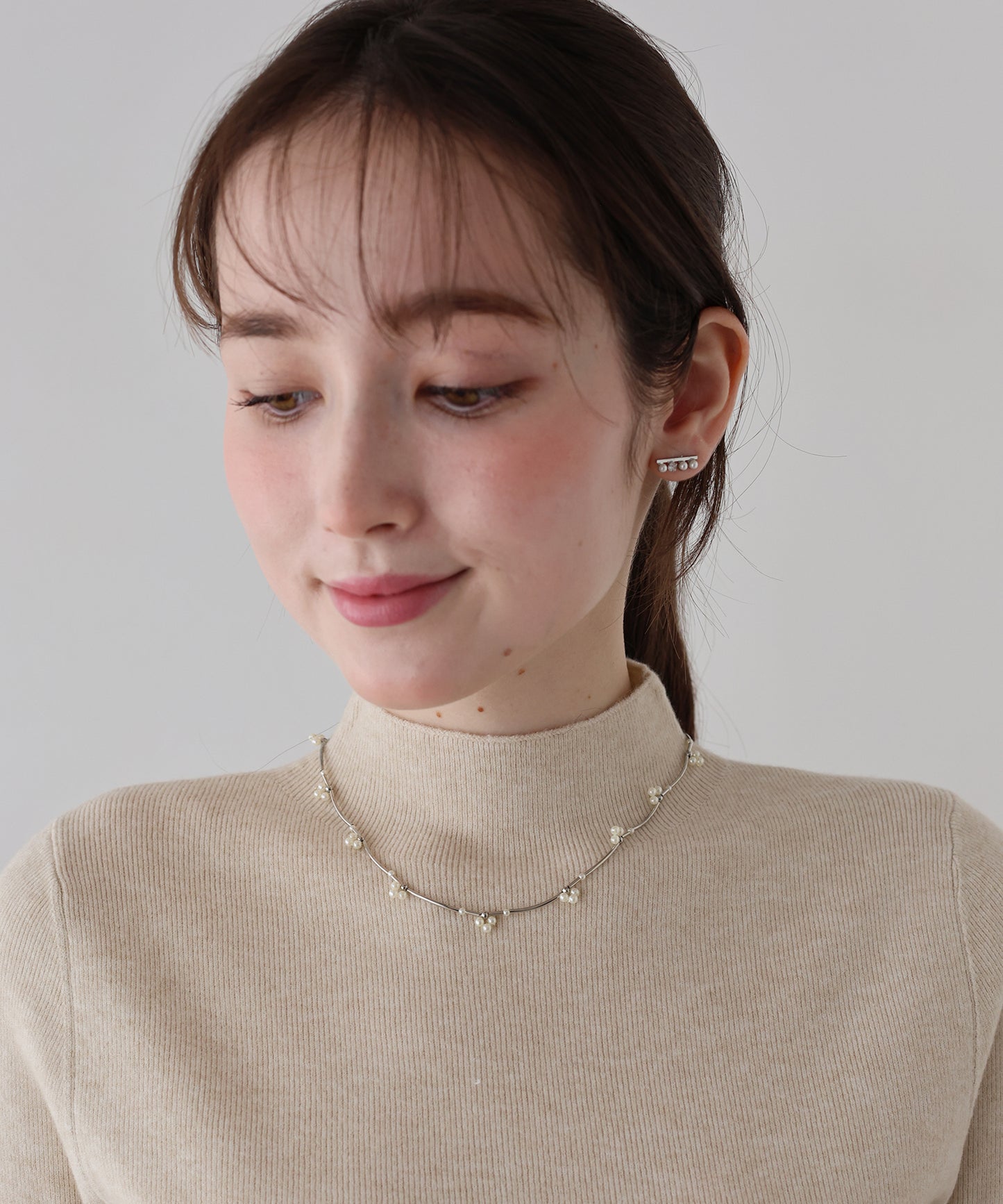 【早割5%OFF】フラワーパールバーネックレス / ニッケルフリー【ネコポス】