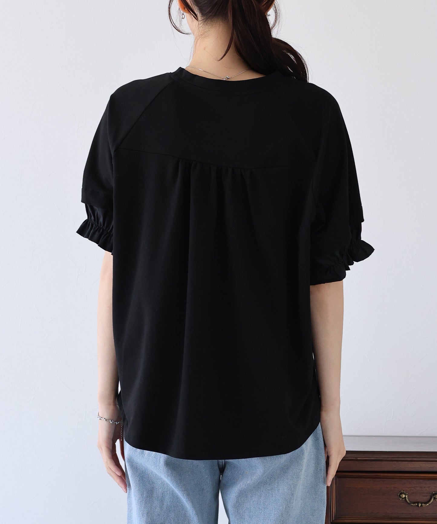 【SALE】異素材ドッキングTシャツ【ネコポス】