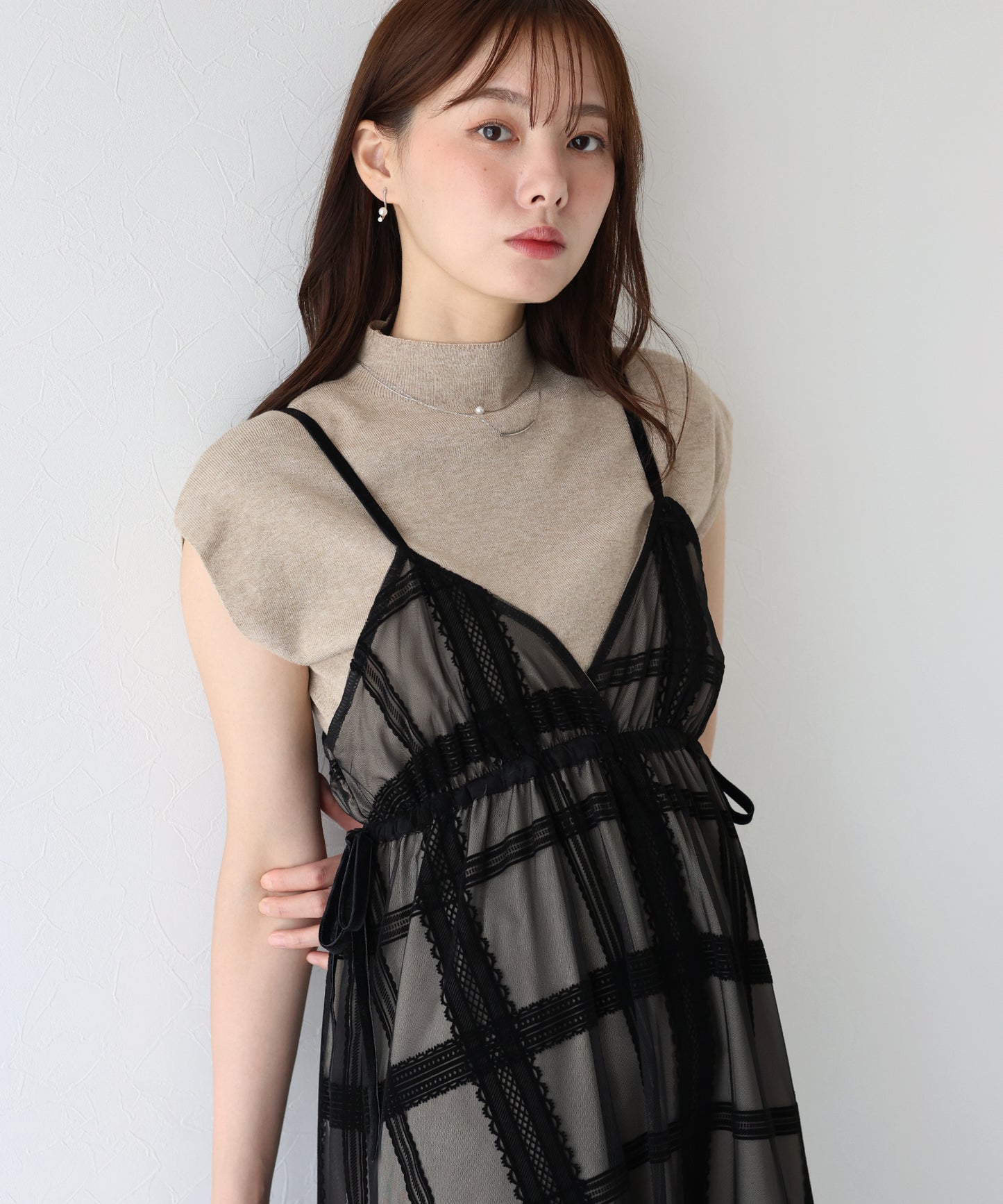 【早割5%OFF】フロッキーチェックキャミワンピース