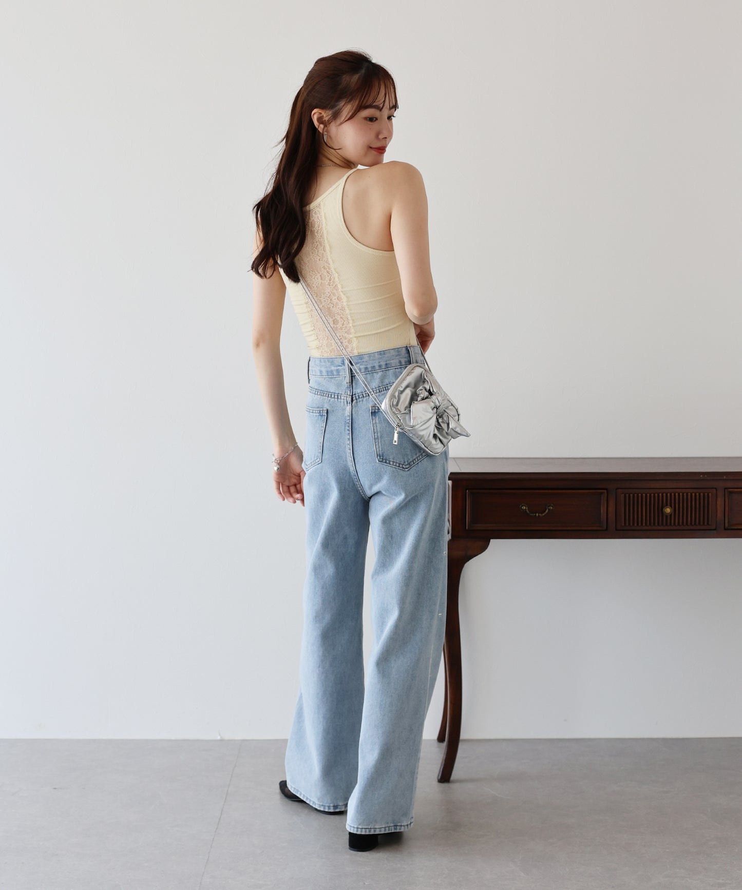 【TIME SALE】バックレースカップ付きキャミソール【ネコポス】