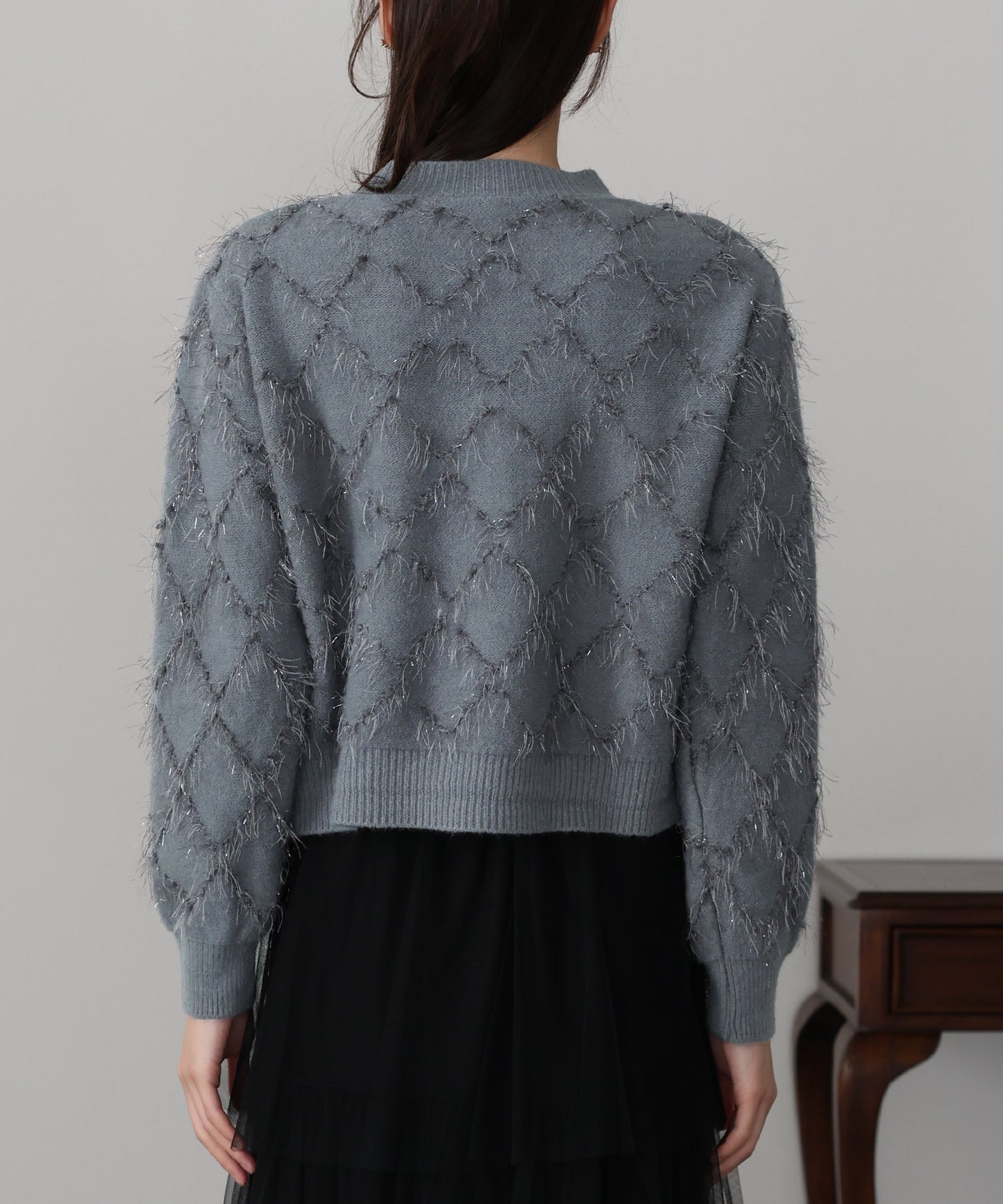 ラメジャガードカーディガン