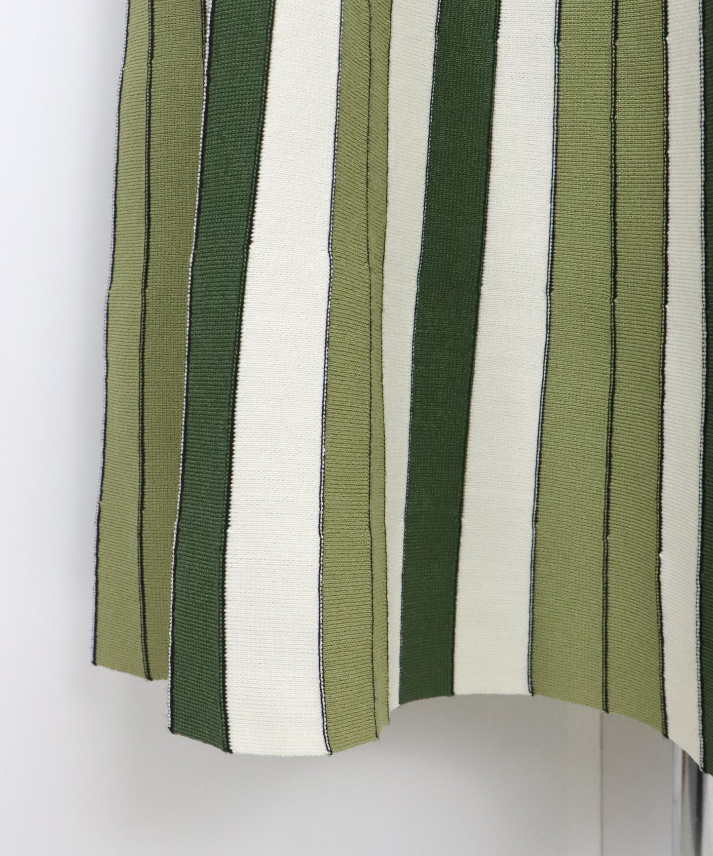 【SALE】配色ストライプニットスカートドッキングワンピース