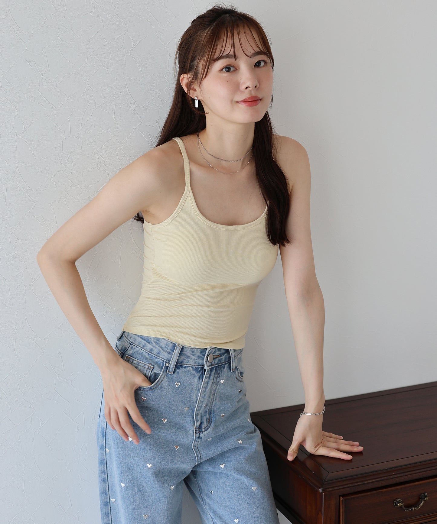 【TIME SALE】バックレースカップ付きキャミソール【ネコポス】