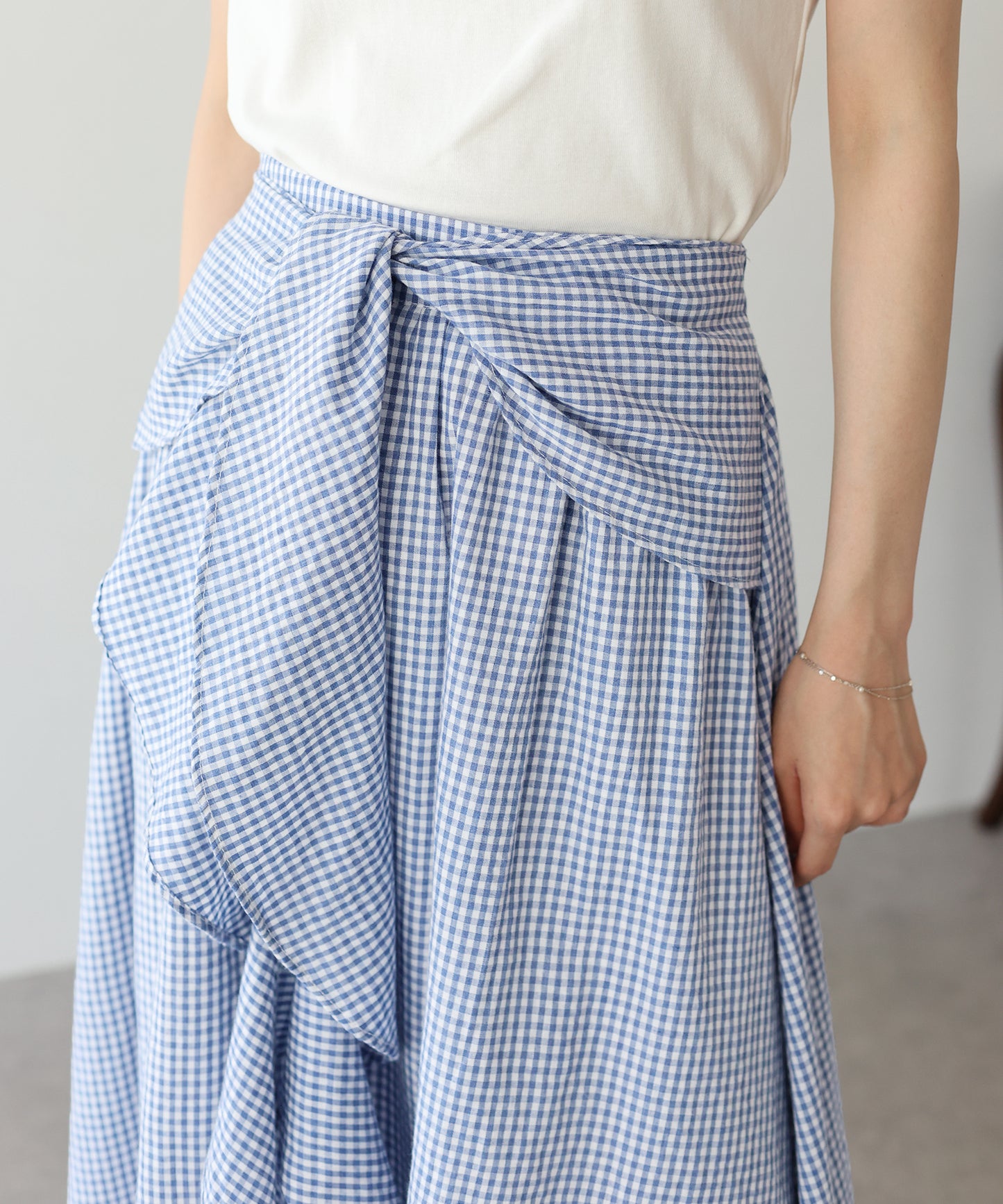 【SALE】フロントフリルチェックスカート