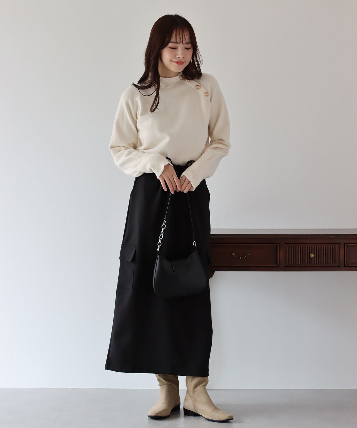 【TIME SALE】フェイクスエードロングブーツ
