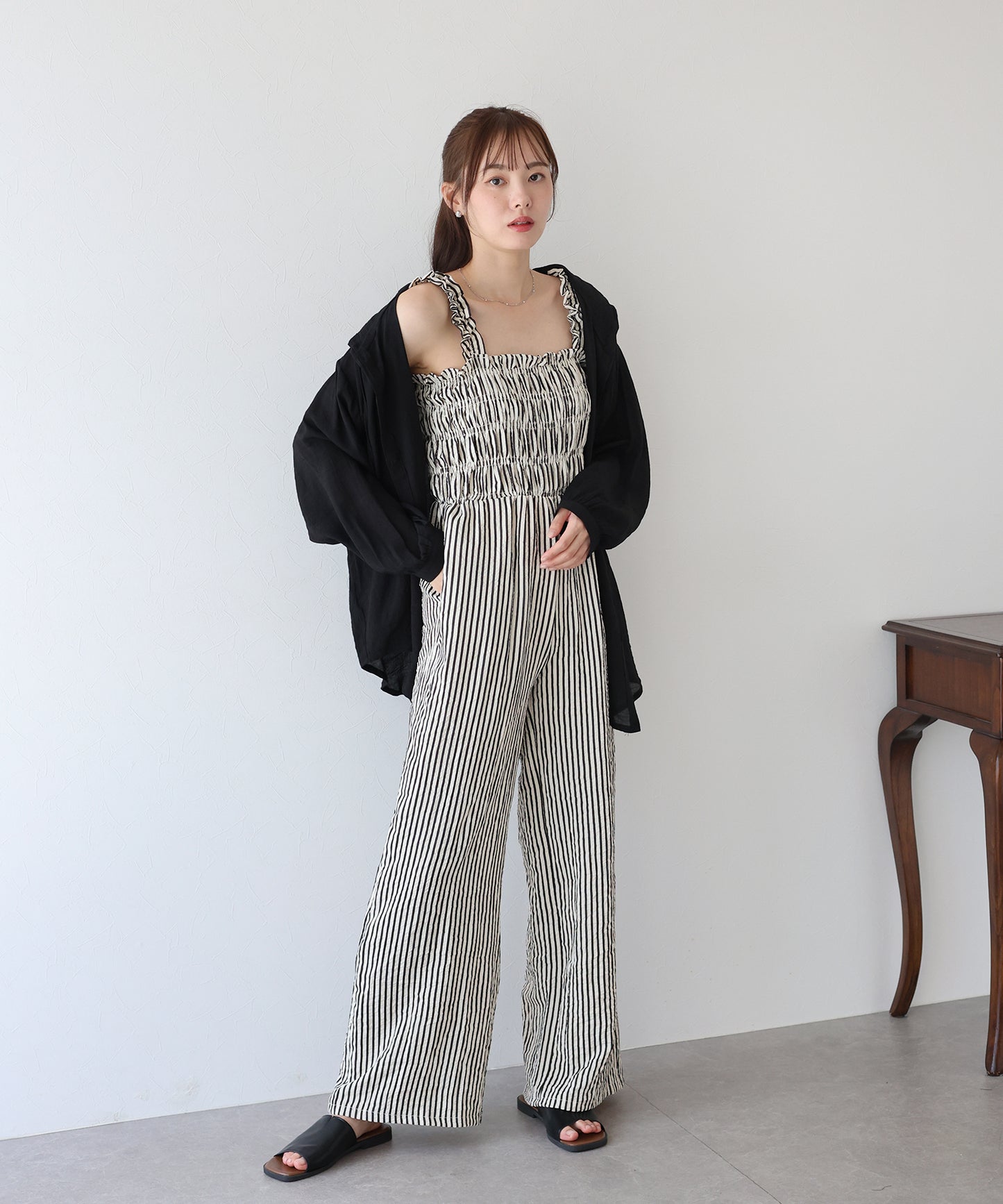 【TIME SALE】フード付きシアーシャツ【ネコポス】