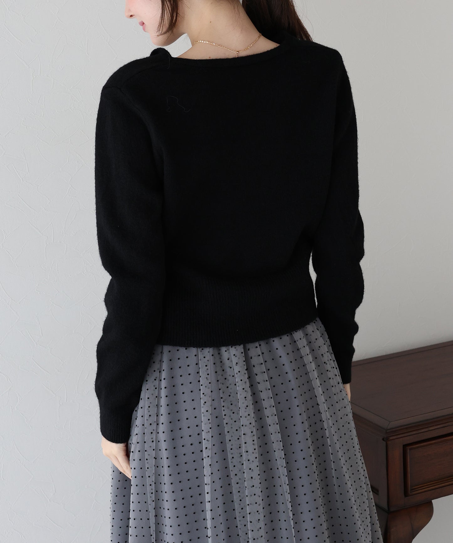 【早割5%OFF】リボンハートボタンニット