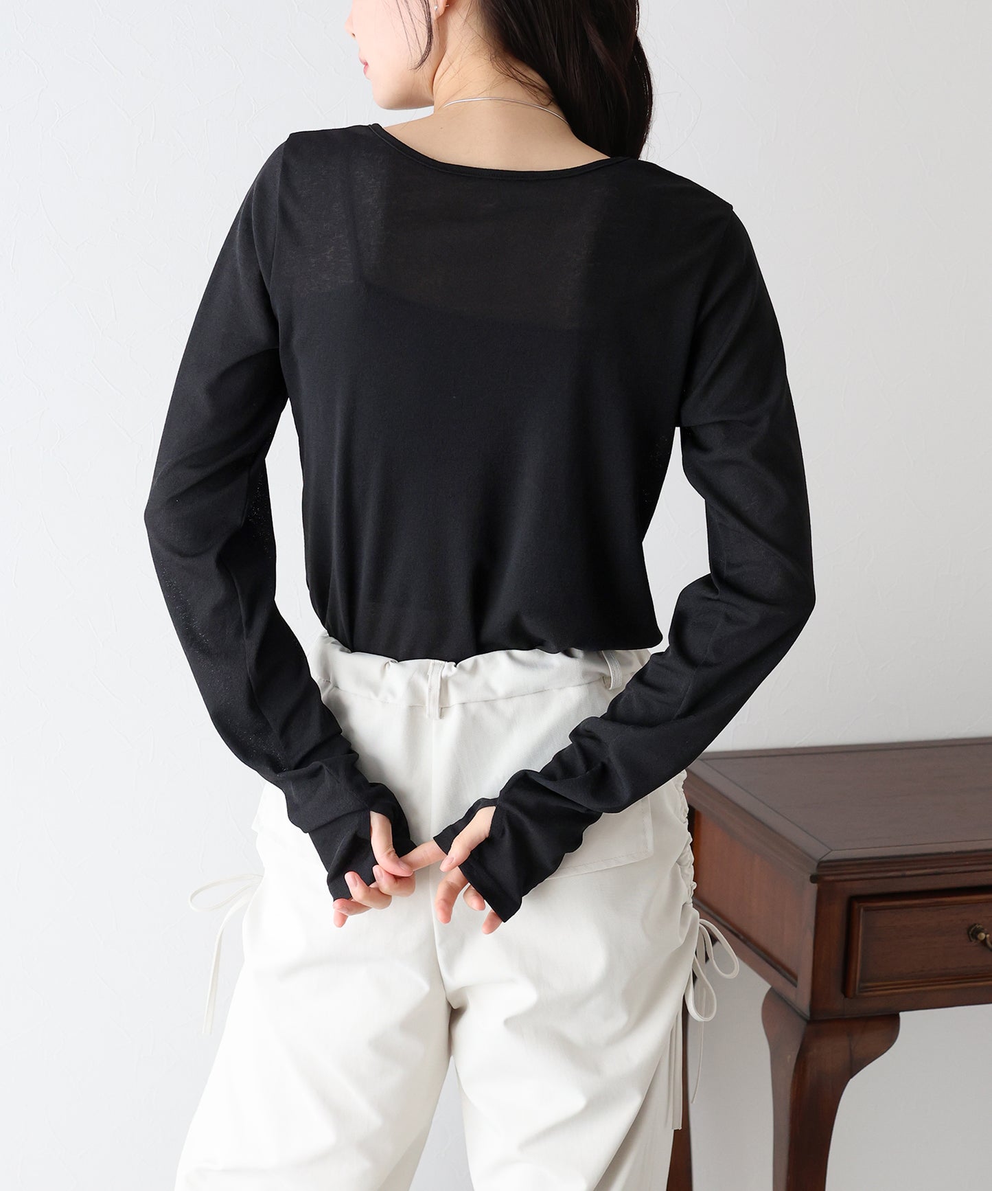 【TIME SALE】クルーネックシアートップス【ネコポス】