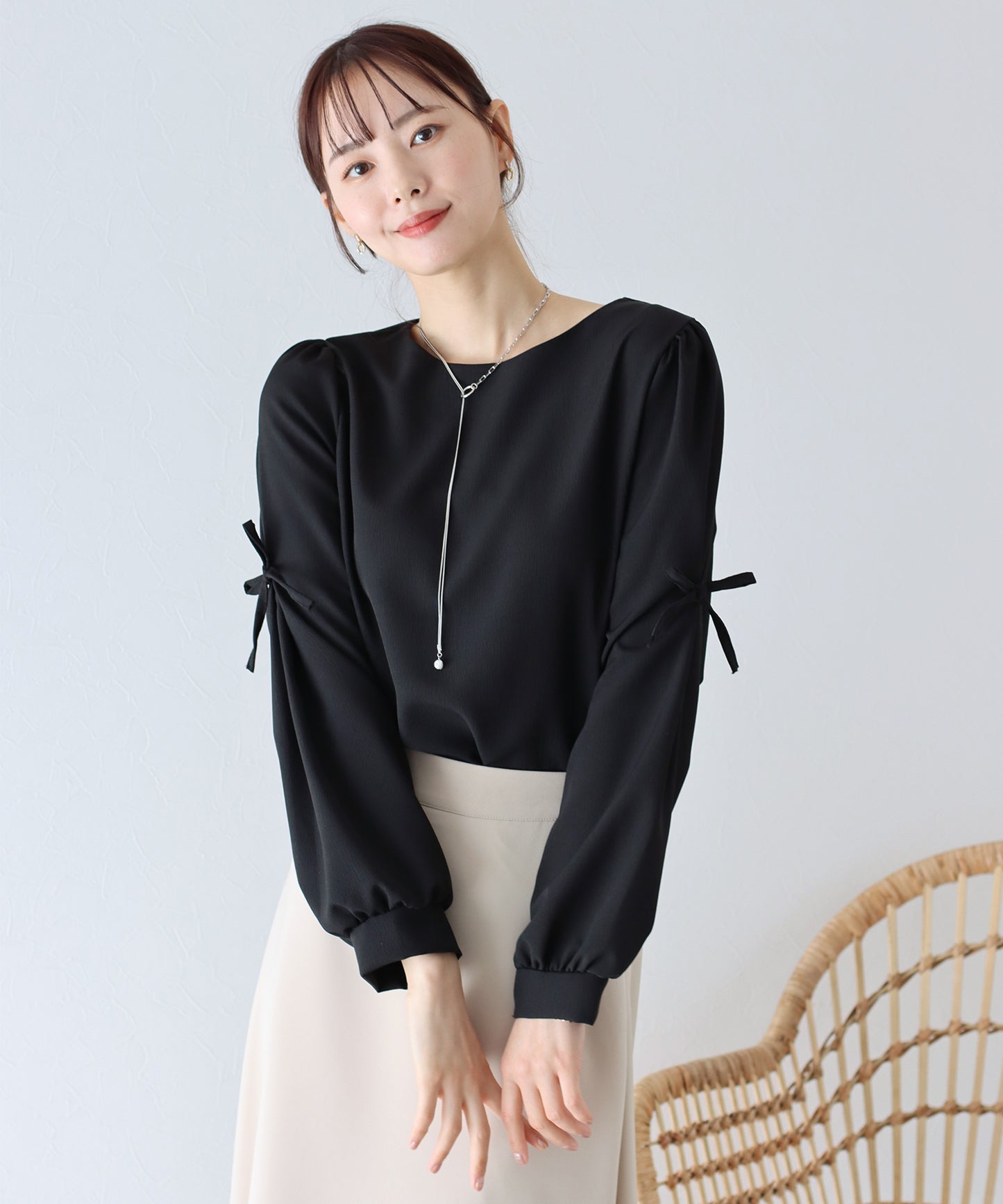 【TIME SALE】袖リボンブラウス