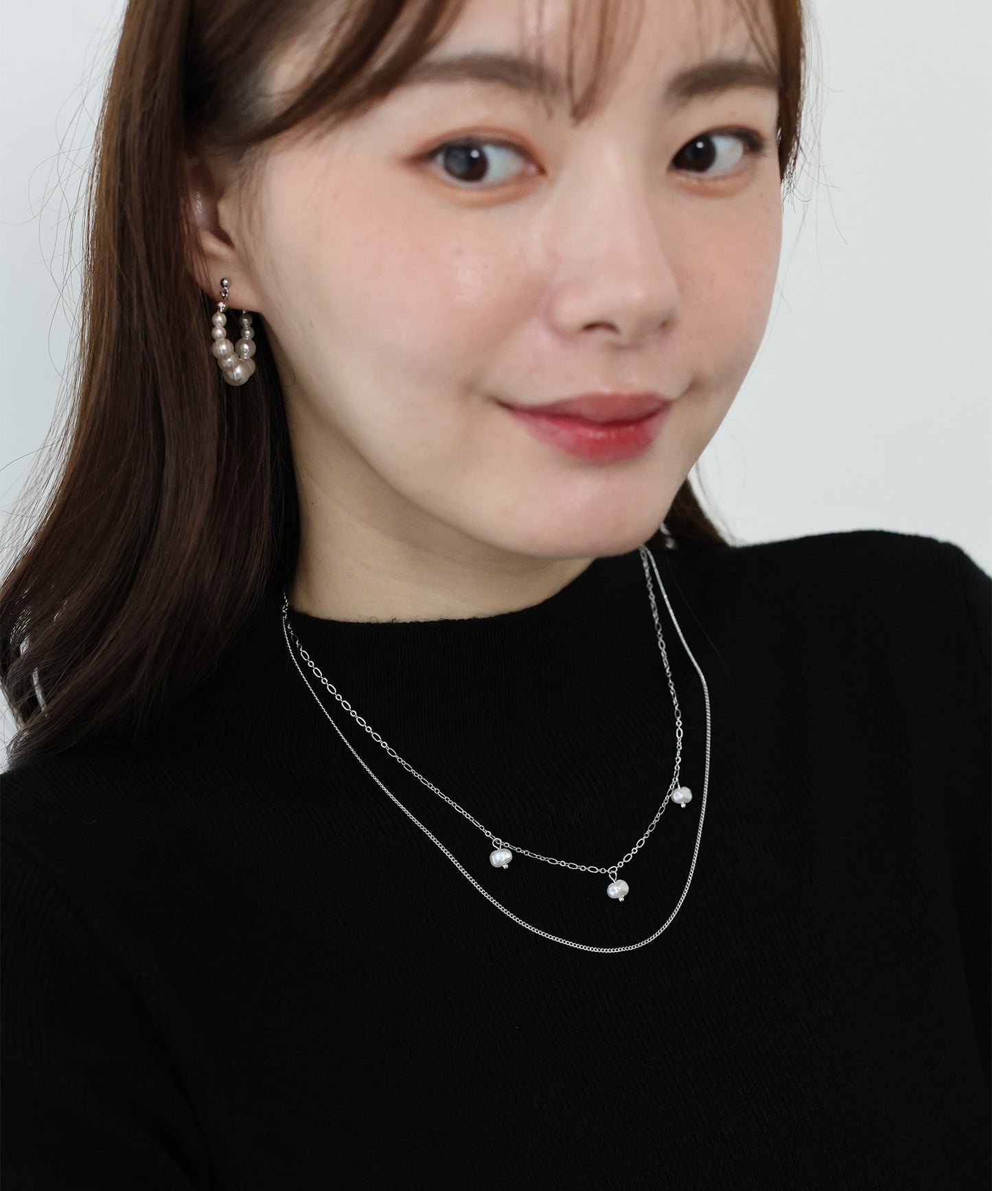 【早割5%OFF】パールステーション2連ネックレス / ニッケルフリー【ネコポス】