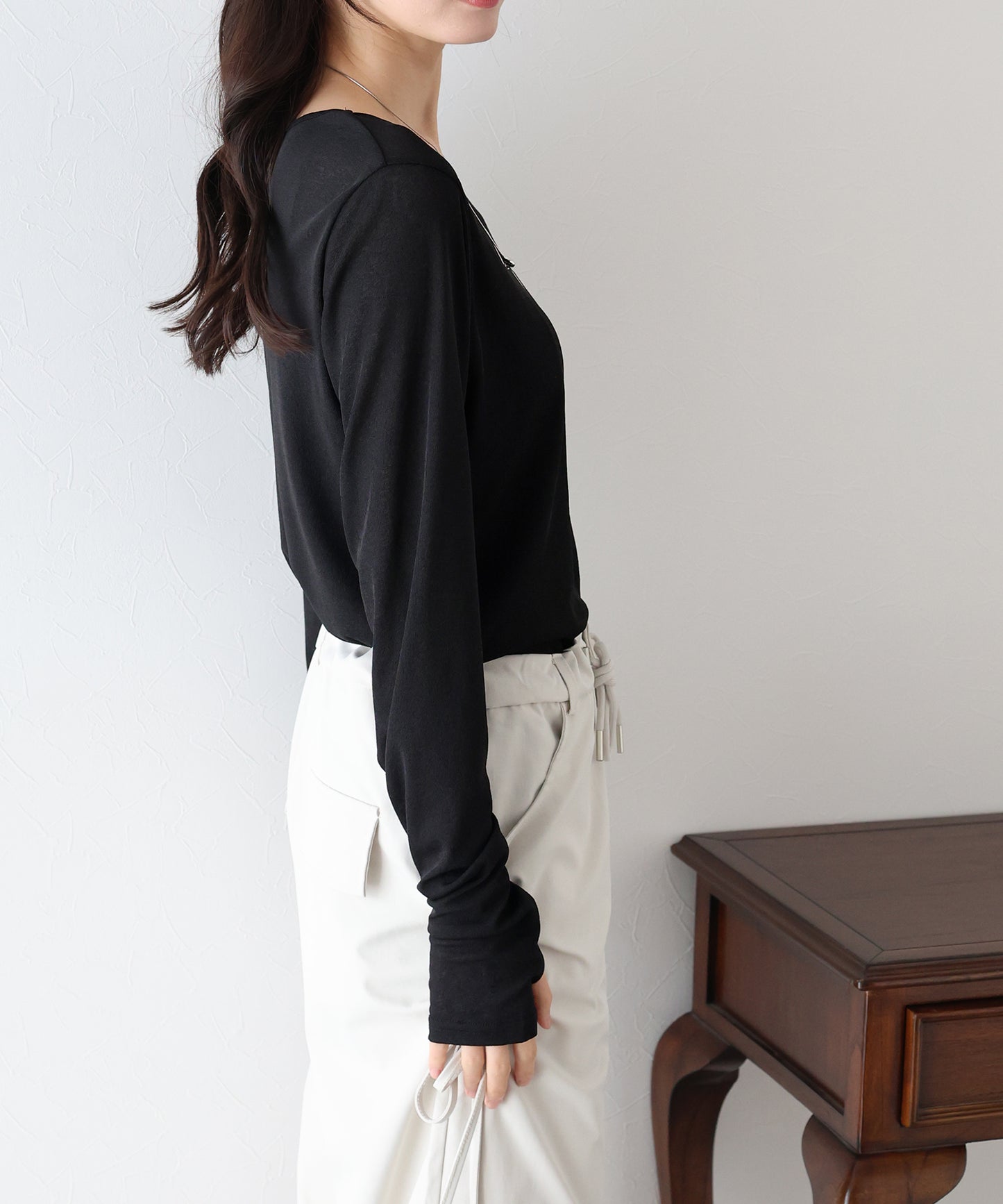 【TIME SALE】クルーネックシアートップス【ネコポス】