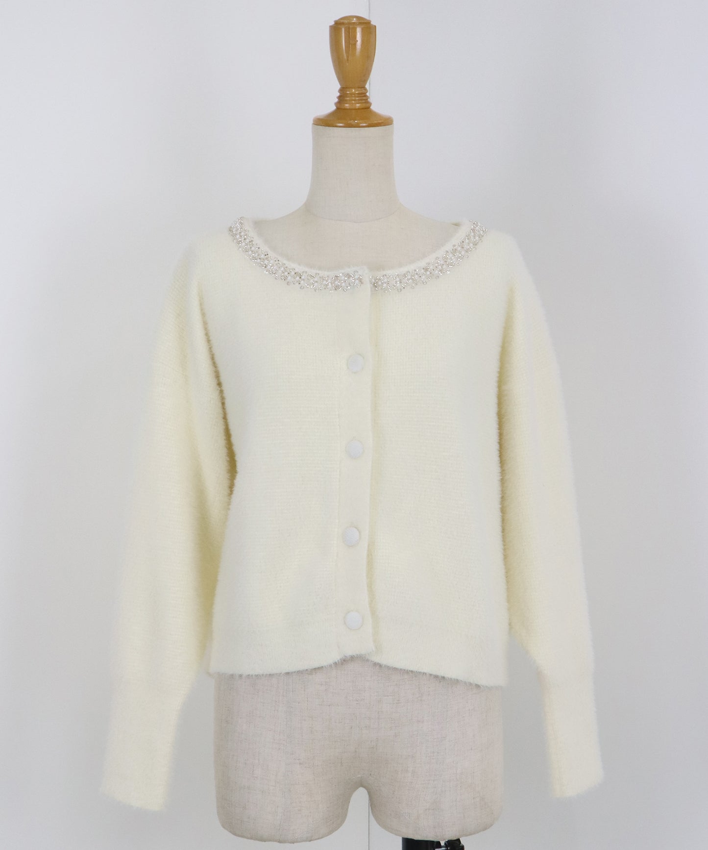 【SALE】ビジュー襟ニットカーディガン