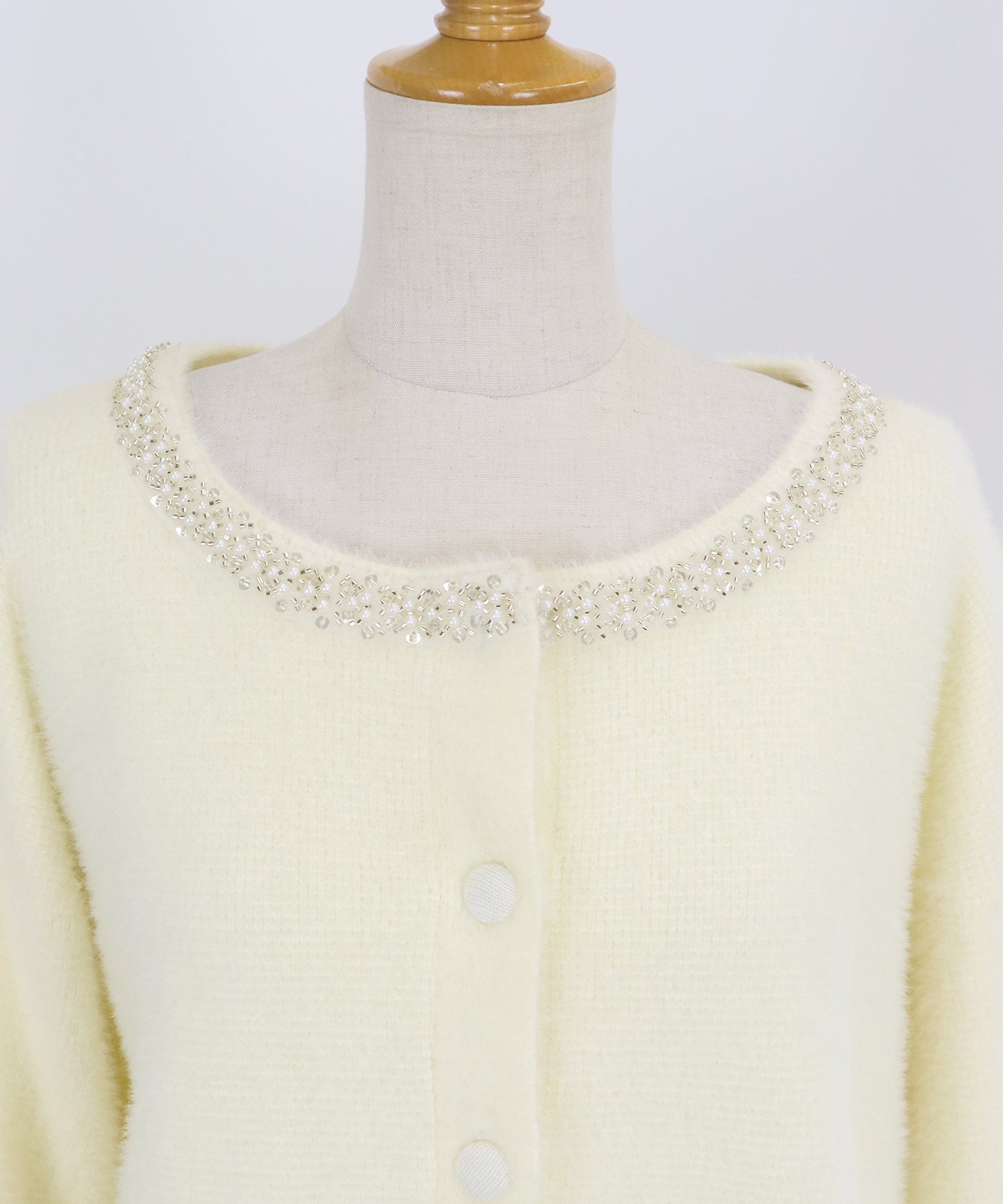 【SALE】ビジュー襟ニットカーディガン