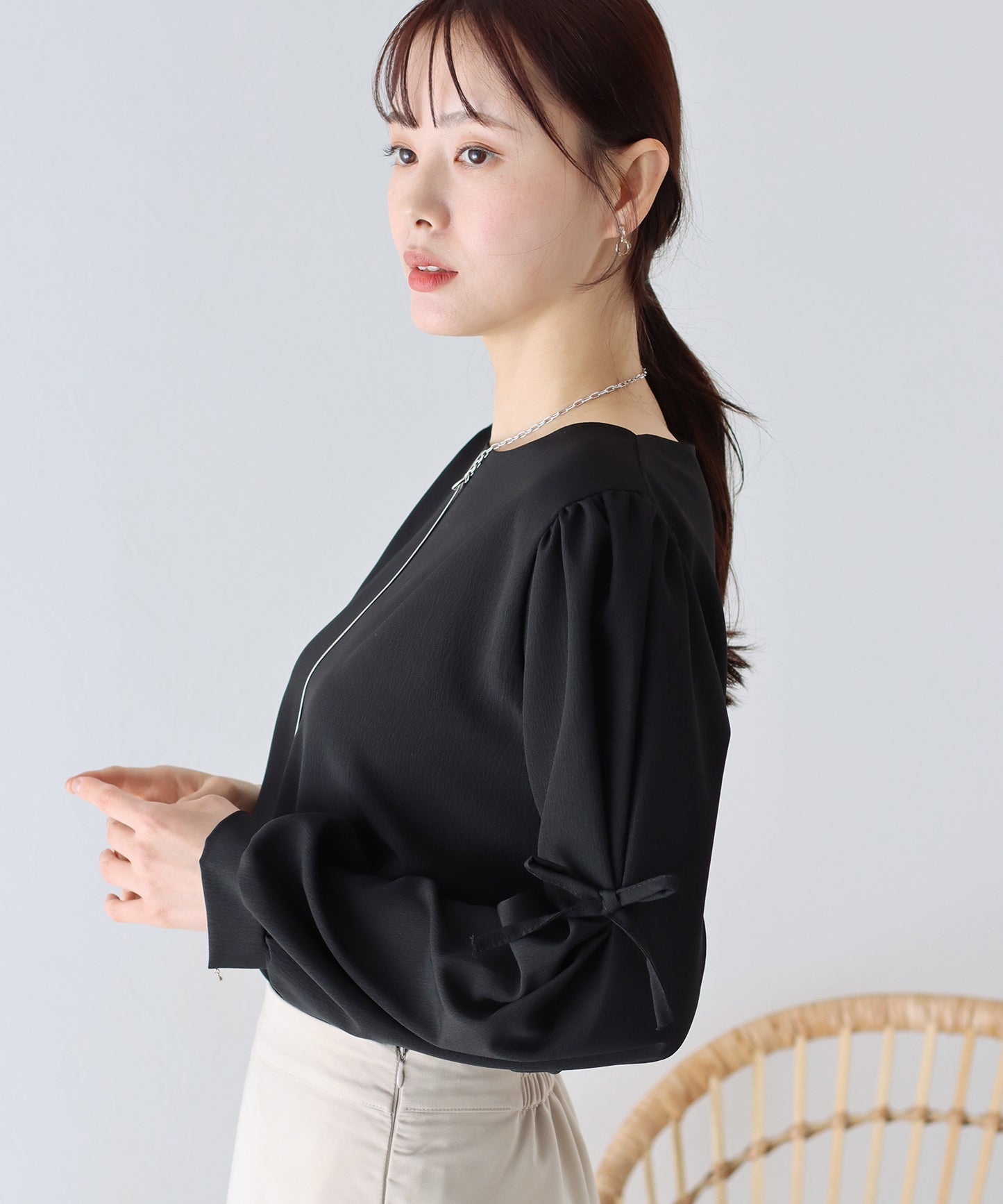 【TIME SALE】袖リボンブラウス