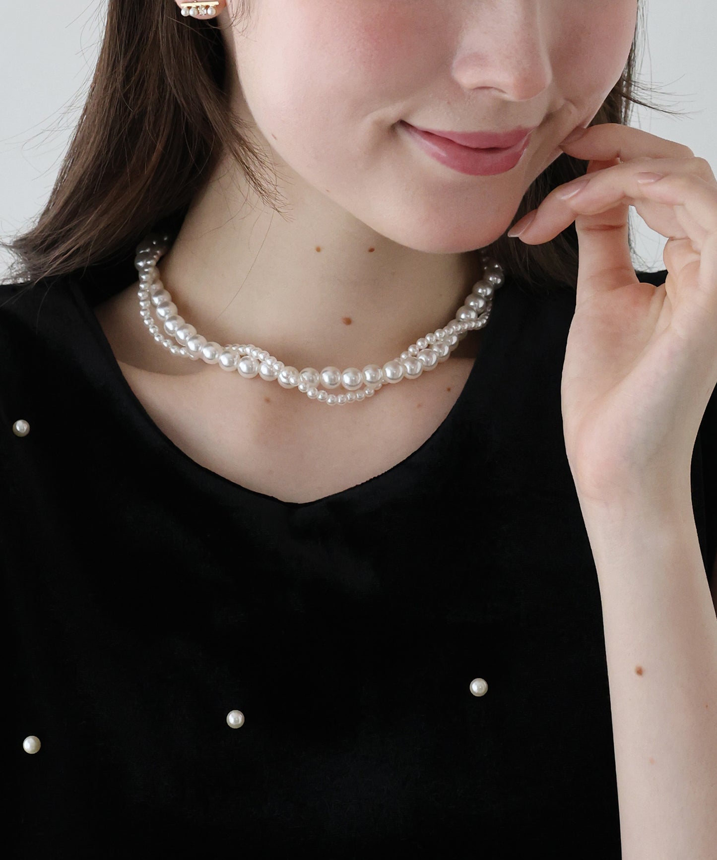 【早割5%OFF】ツイストパールネックレス【ネコポス】