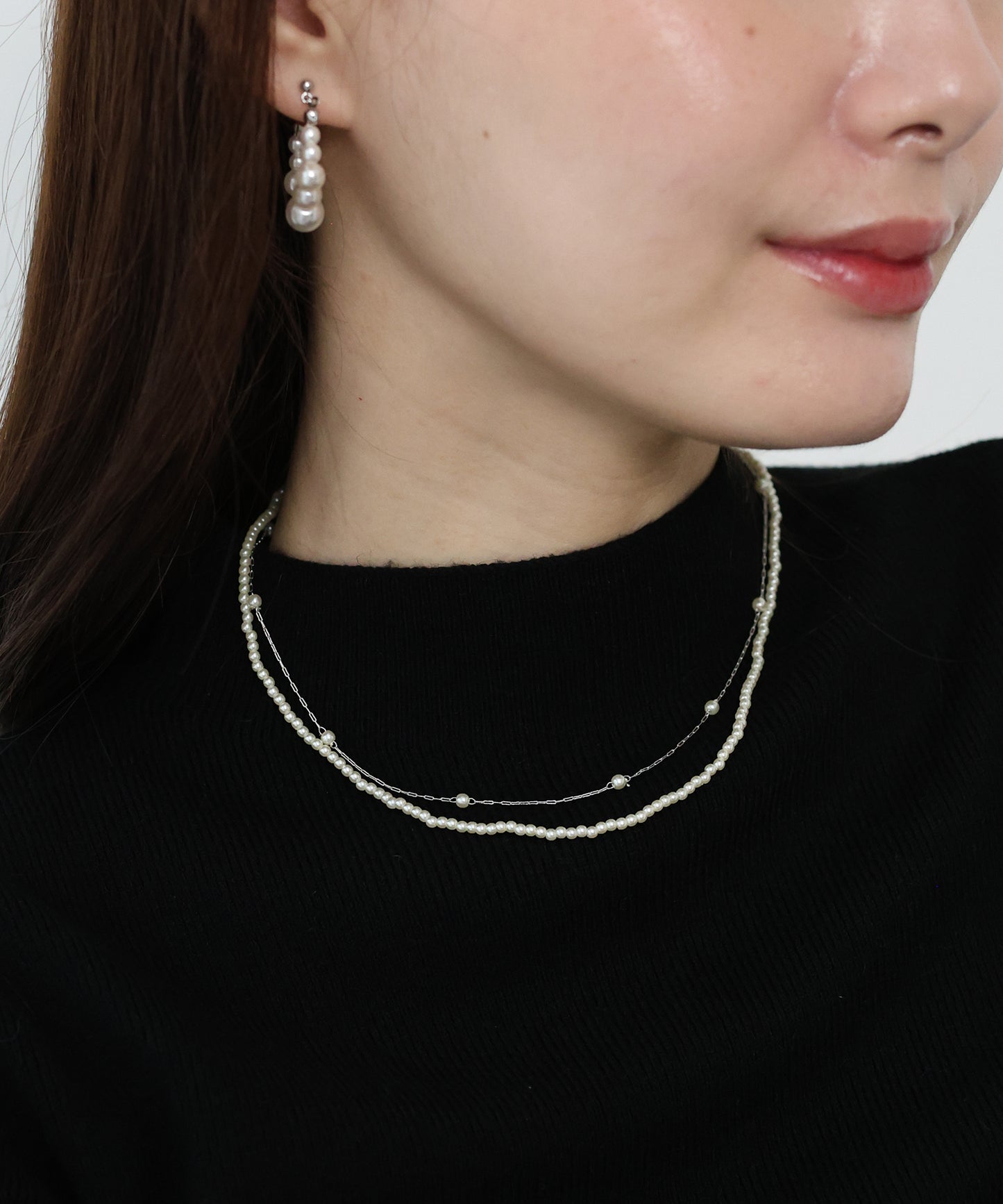 パール2連ネックレス/ ニッケルフリー【ネコポス】