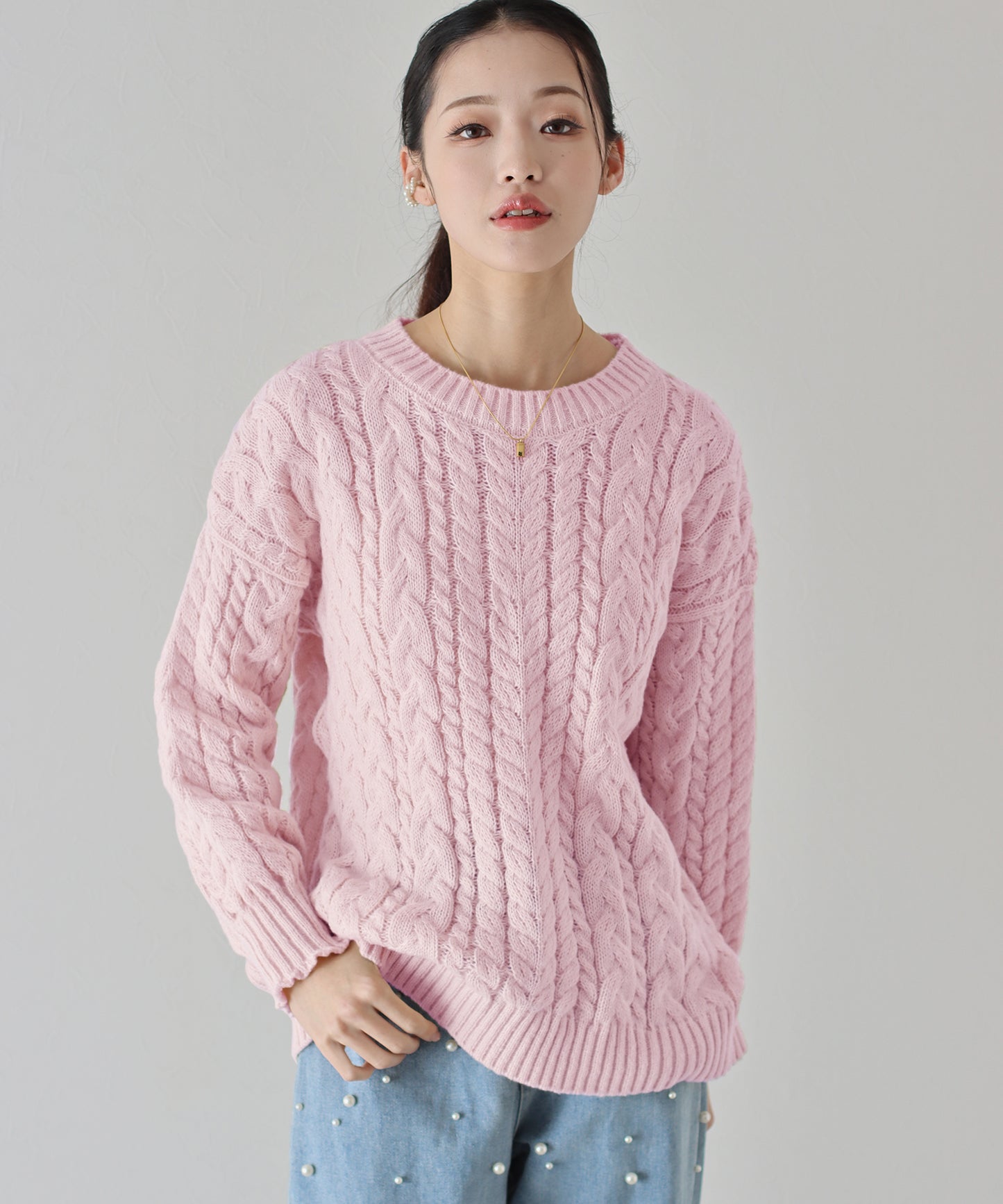 【SALE】ボリュームケーブルニット