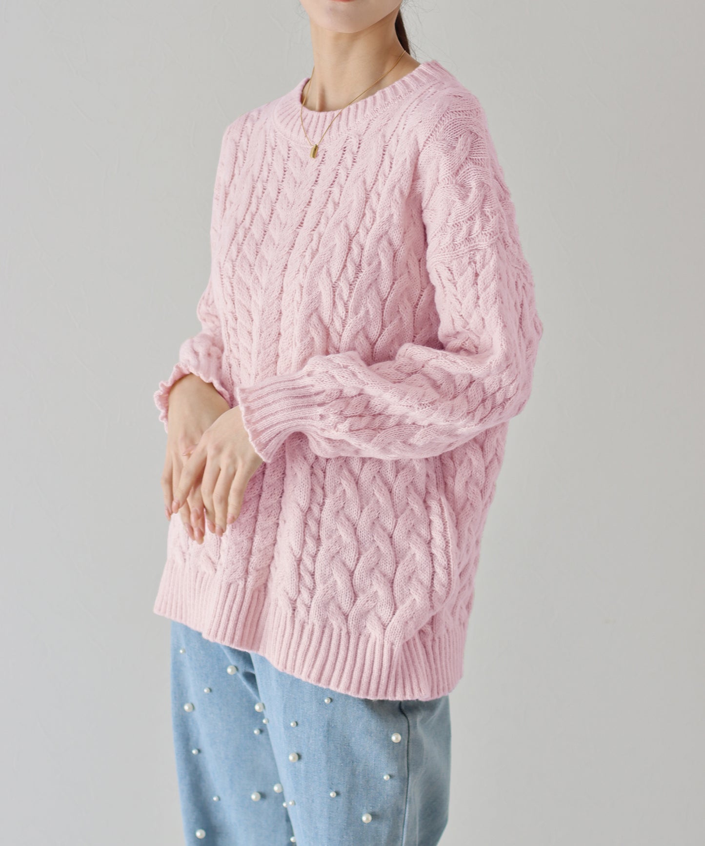 【SALE】ボリュームケーブルニット