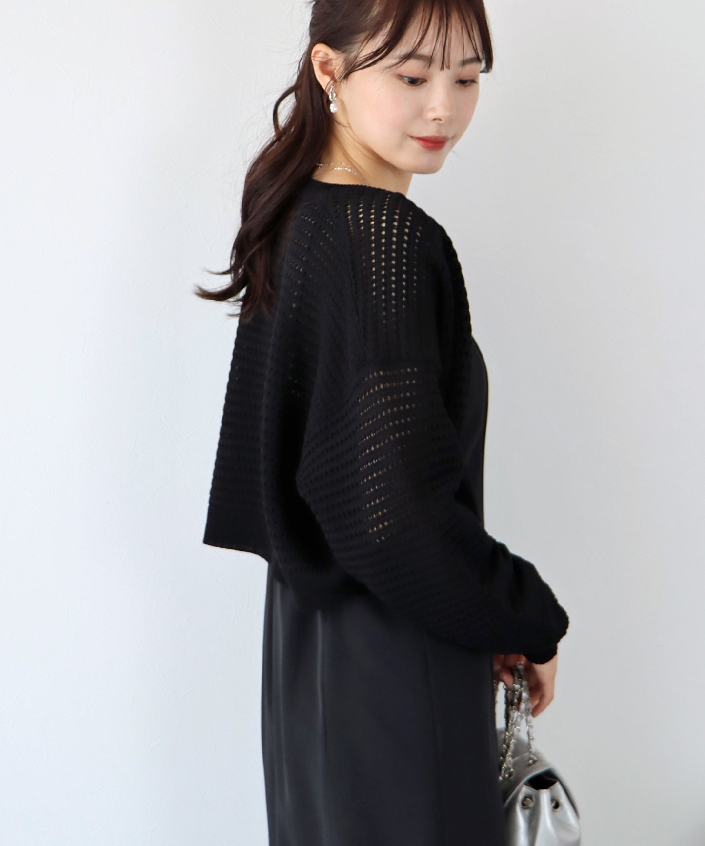 2WAY 지퍼 메쉬 니트 가디건