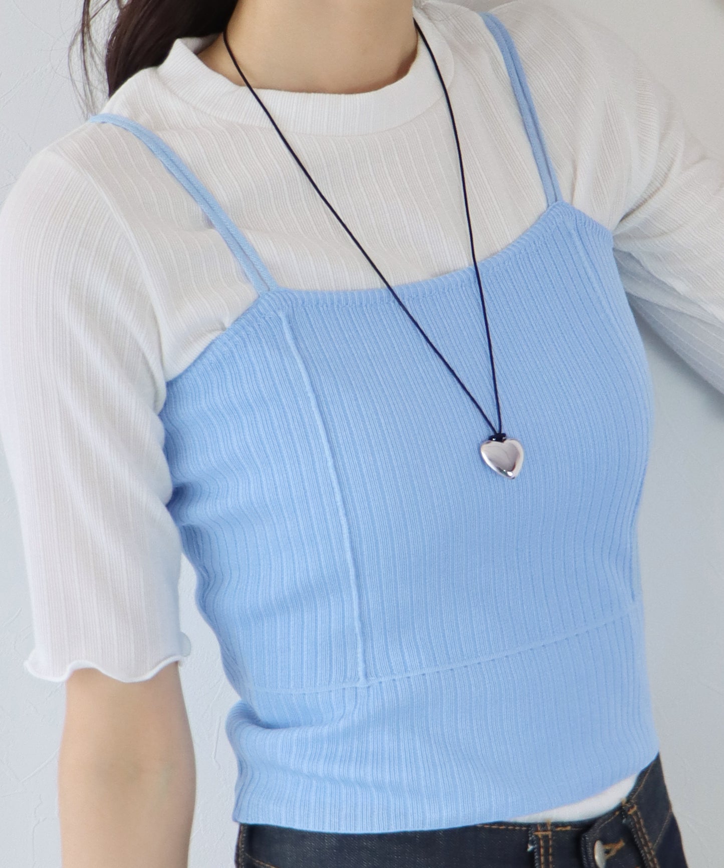 【SALE】細紐サマーニットリブキャミソール【ネコポス】