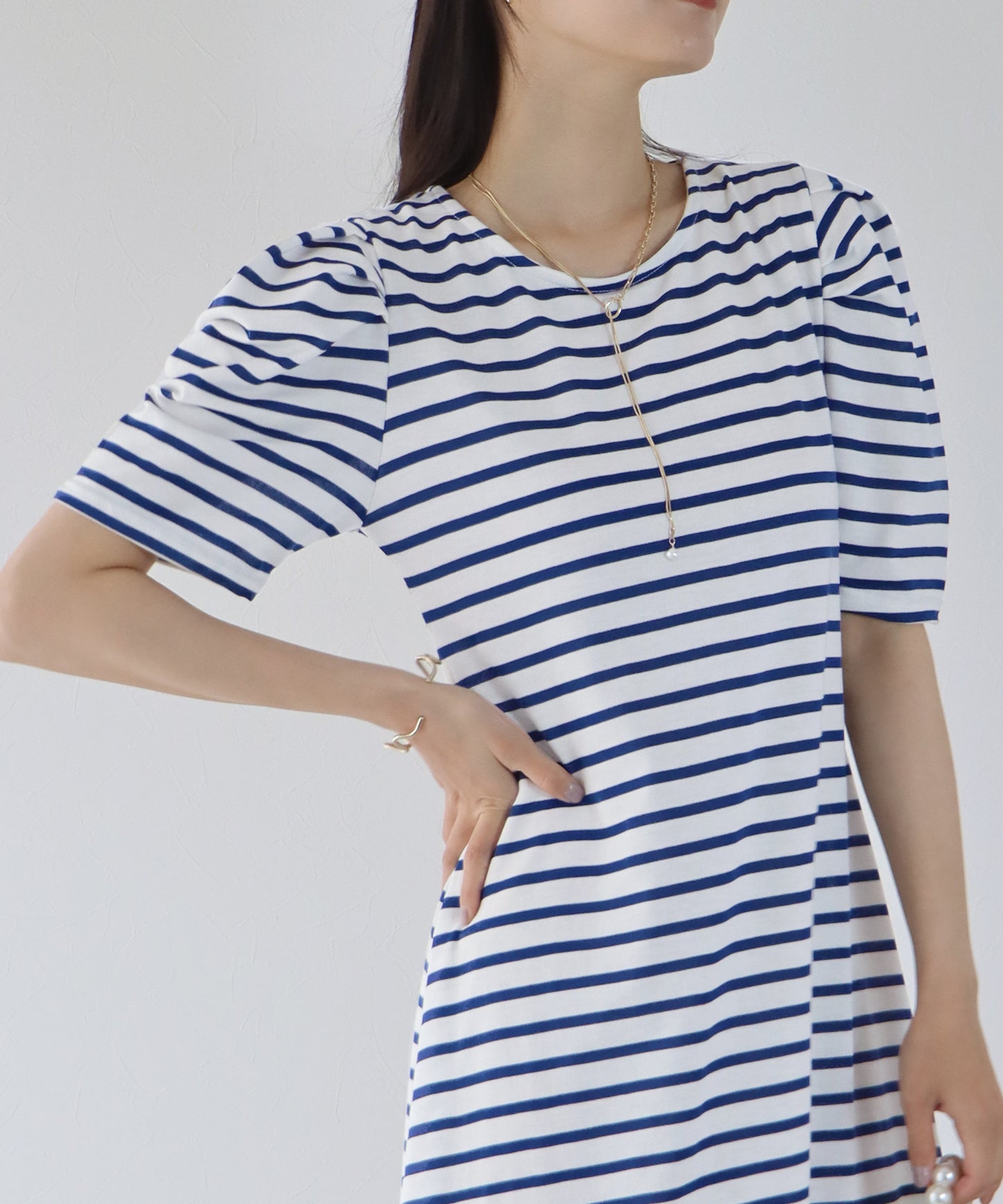 【TIME SALE】半袖ボーダーワンピース
