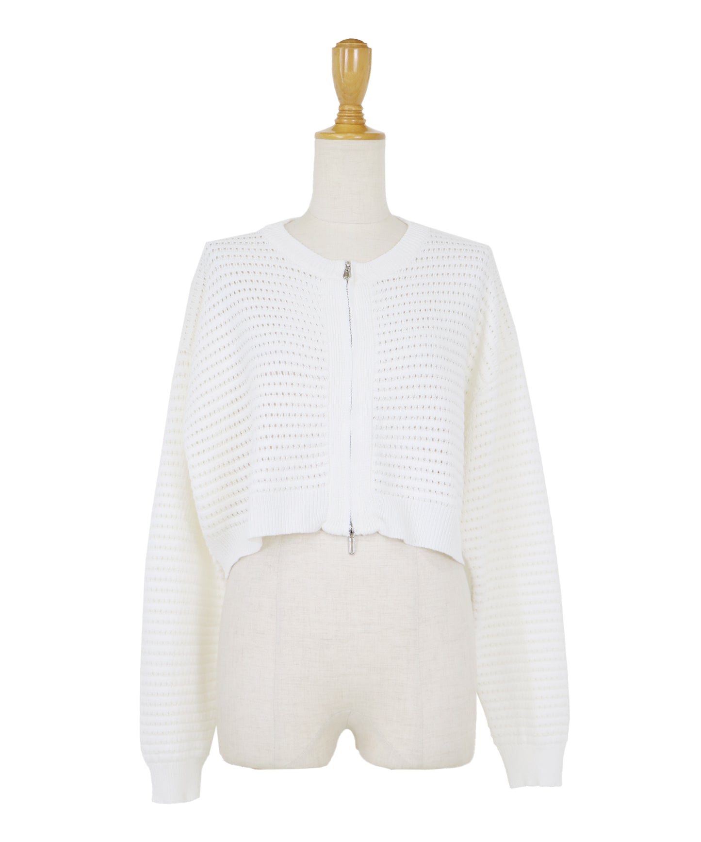 2WAY 지퍼 메쉬 니트 가디건