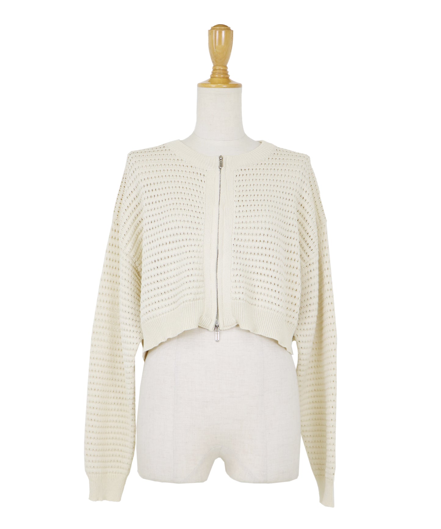 2WAY 지퍼 메쉬 니트 가디건