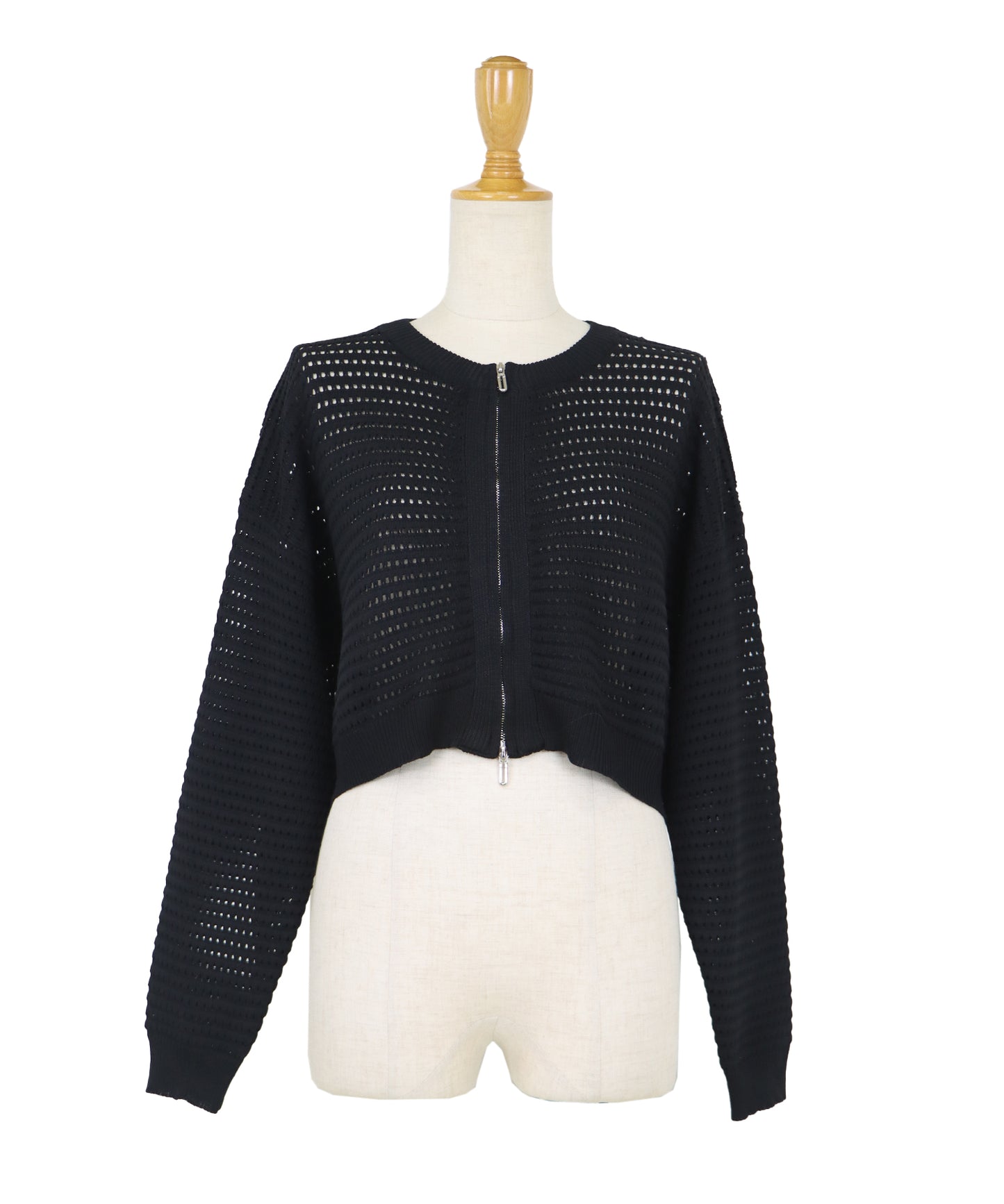 2WAY 지퍼 메쉬 니트 가디건