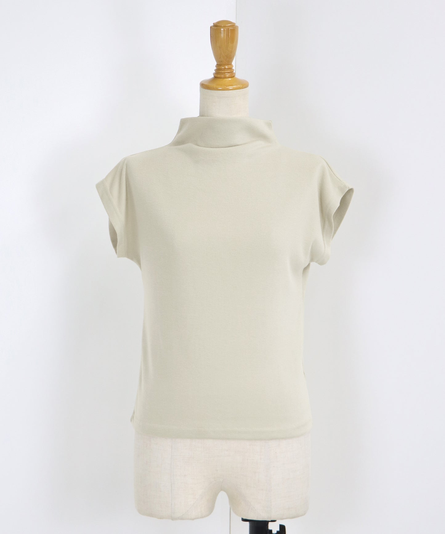 【SALE】ハイネックフレンチスリーブTシャツ【ネコポス】