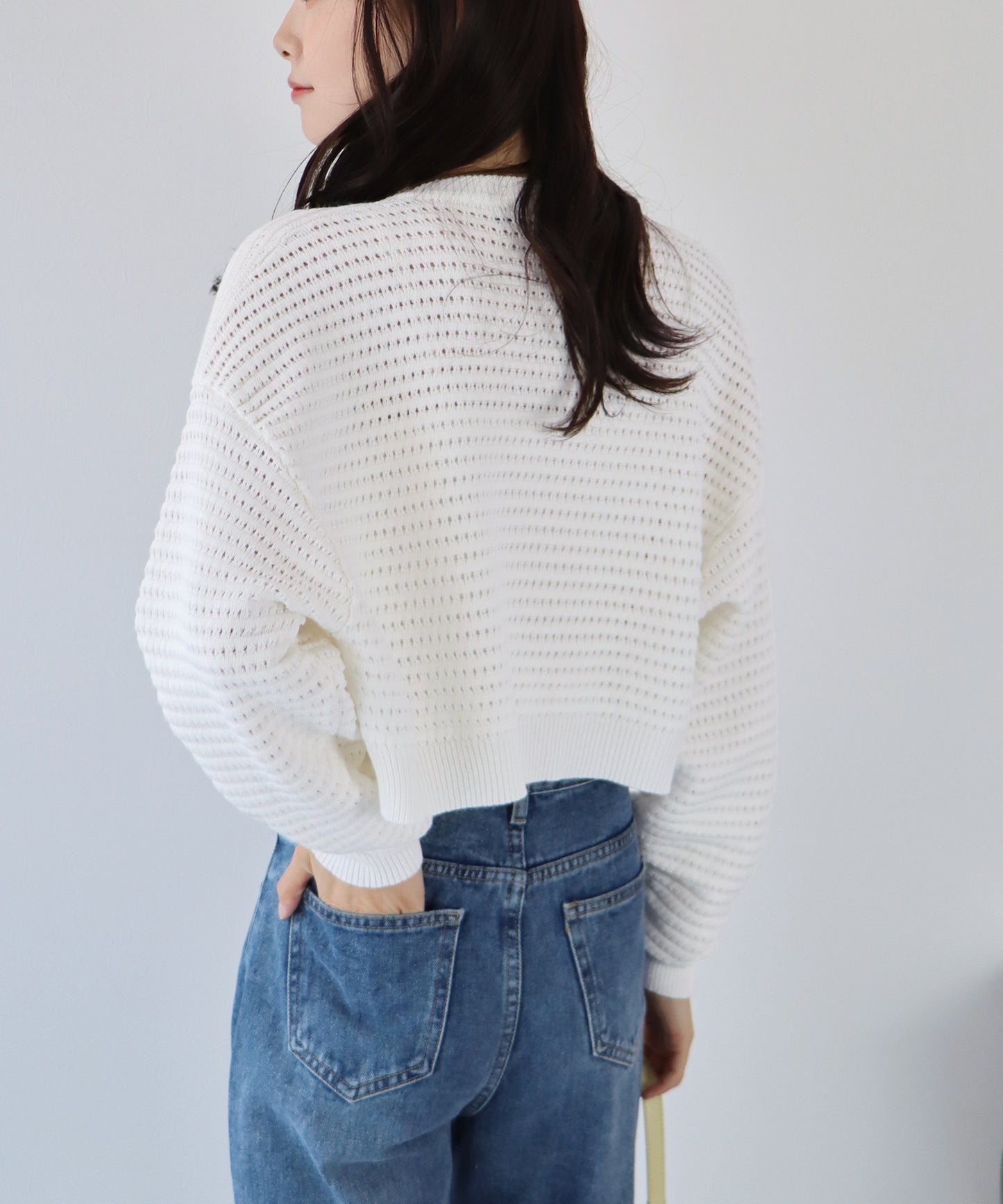 2WAY 지퍼 메쉬 니트 가디건